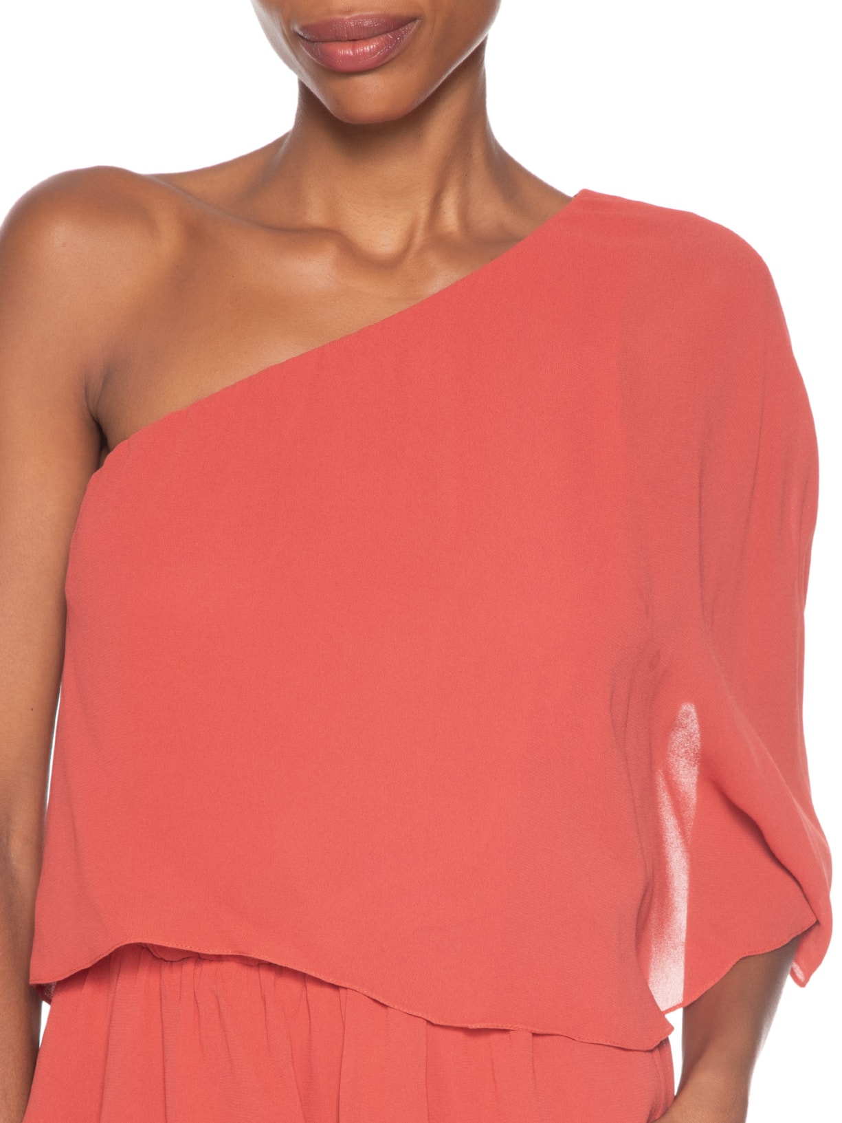 Vestido Curto Um Ombro Só Vermelho Maria Filó