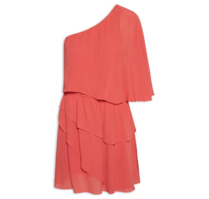 Vestido Curto Um Ombro Só - Vermelho