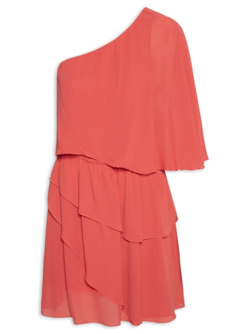 Vestido Curto Um Ombro Só - Vermelho