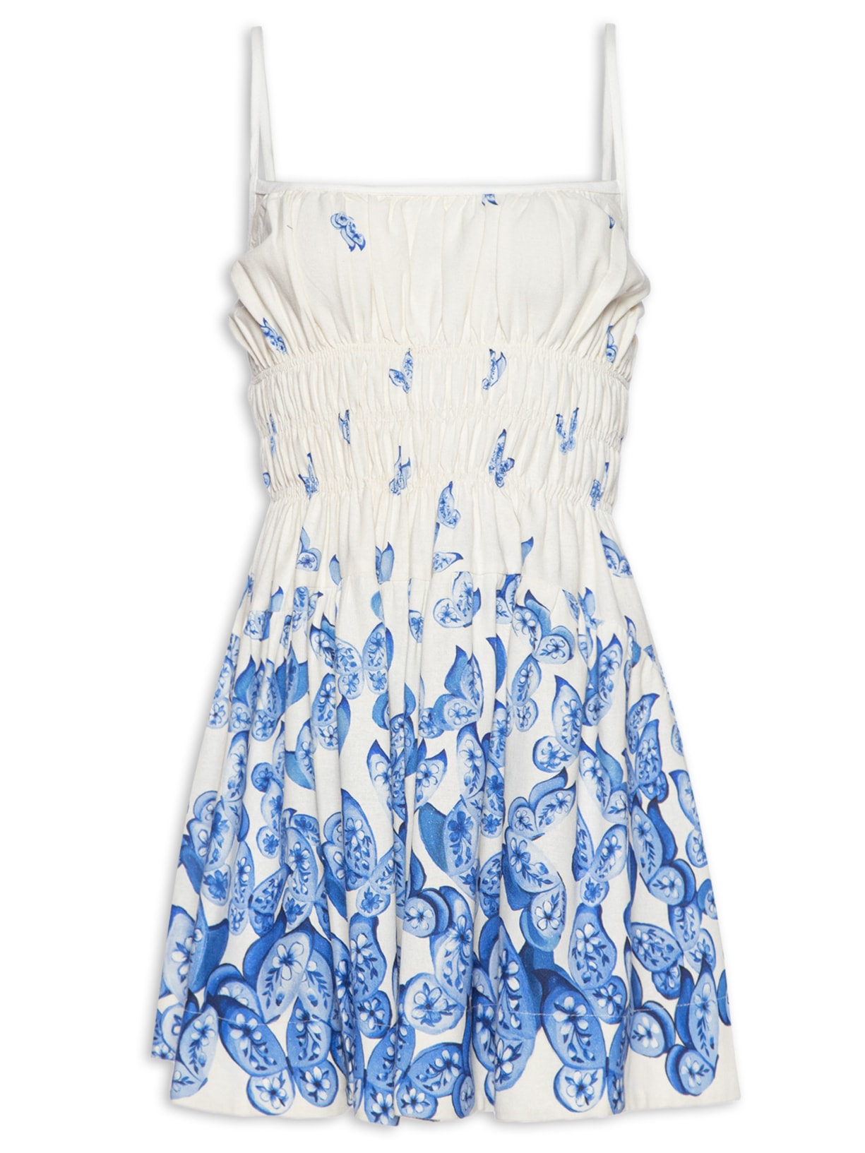 Vestido Curto Voo De Porcelana - Azul