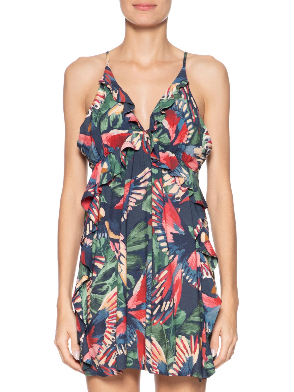 Vestido Curto Voo Dos Pássaros Azul  Farm