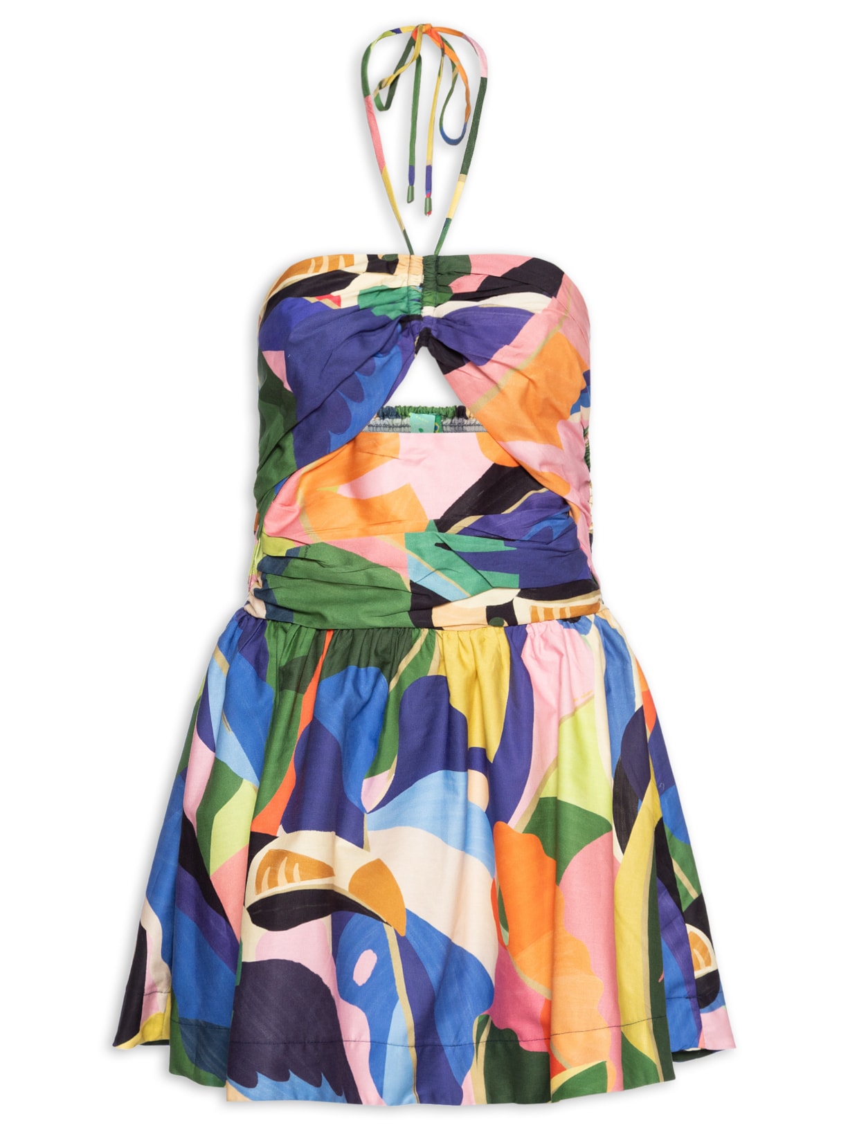 Vestido Curto Voo Tropical Azul Farm