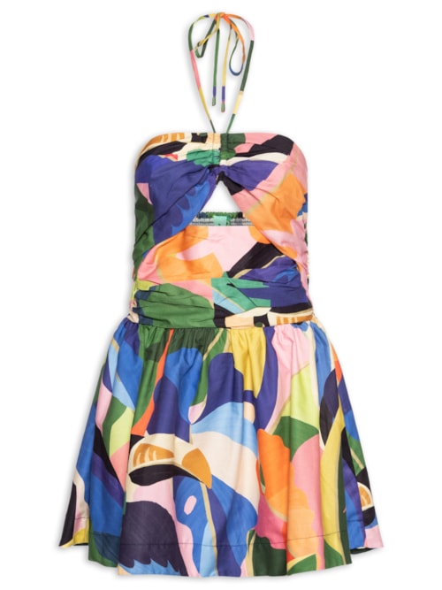 Vestido Curto Voo Tropical - Azul