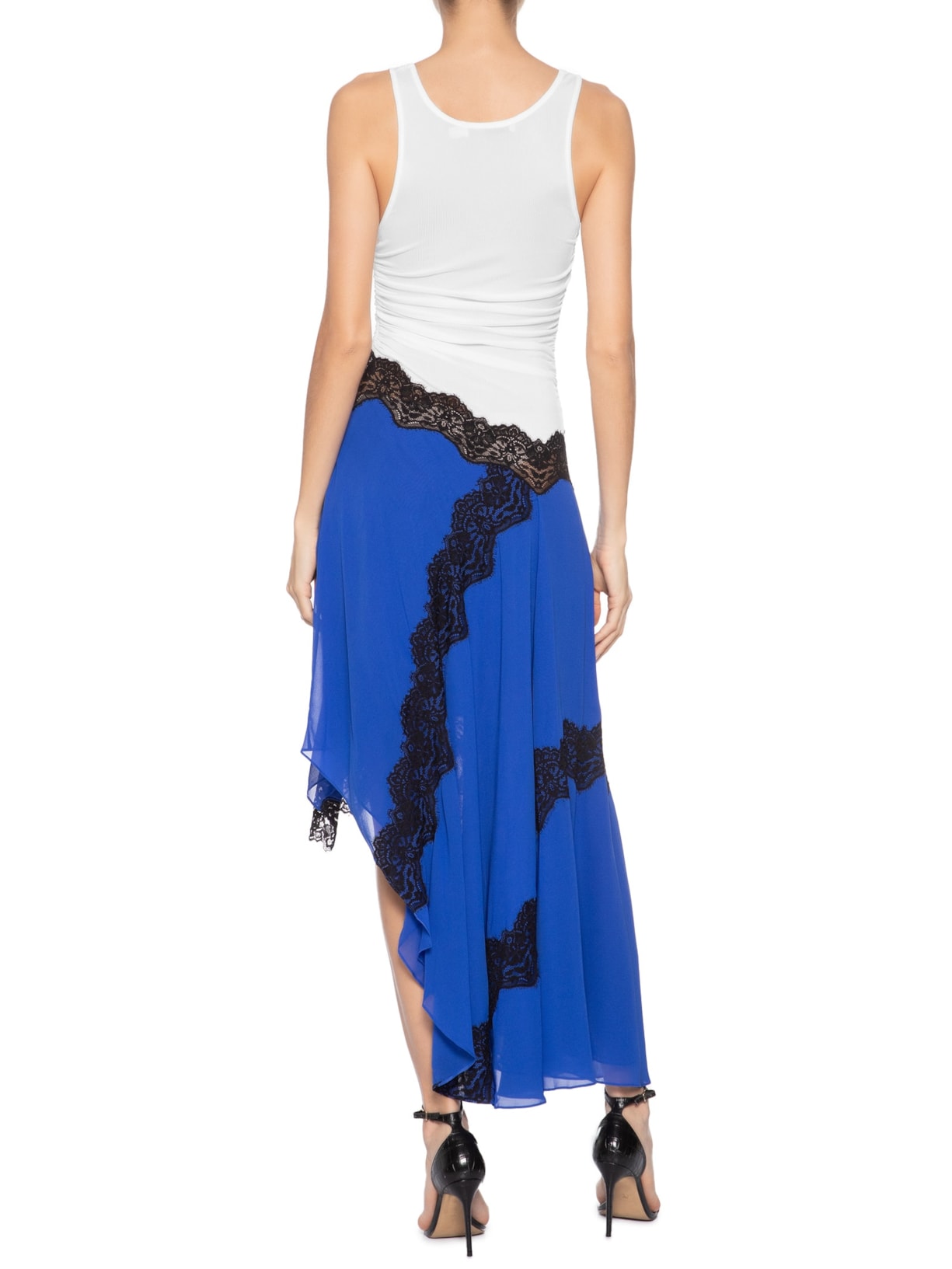 Vestido Cutaway Lace Gathered Tank Dress Azul Christopher Esber