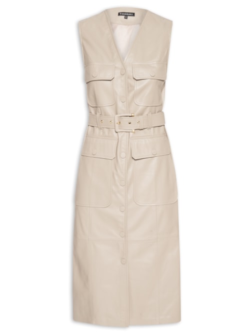 Vestido Dalva Couro - Bege