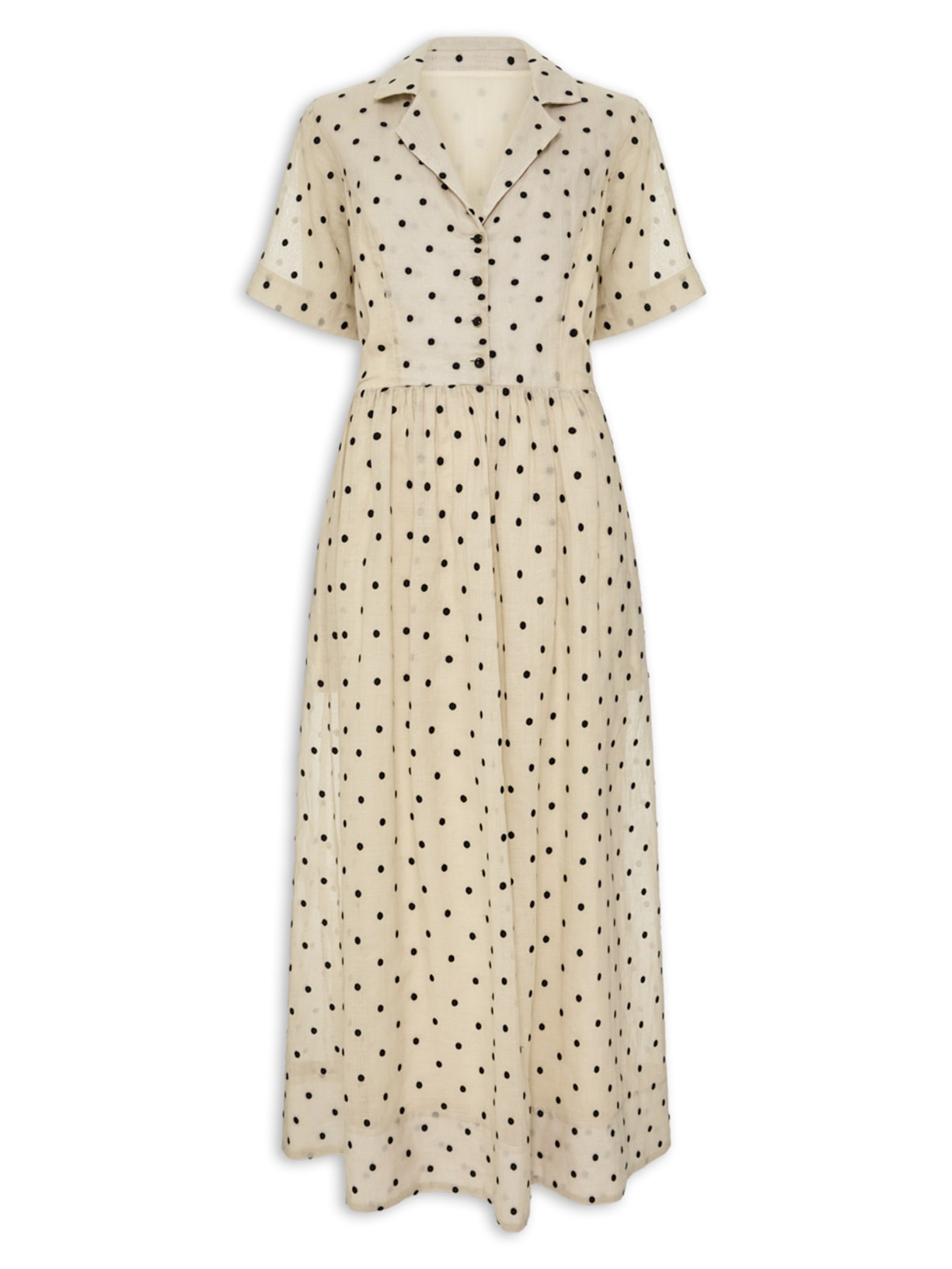 Vestido Danusa Pois V27 Bege Mixed