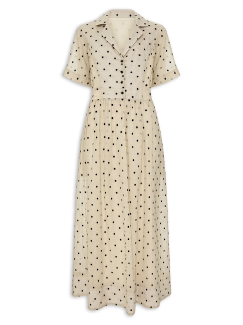 Vestido Danusa Pois V27 - Bege