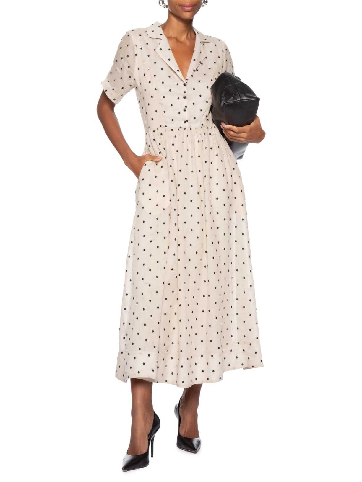 Vestido Danusa Pois V27 Bege Mixed