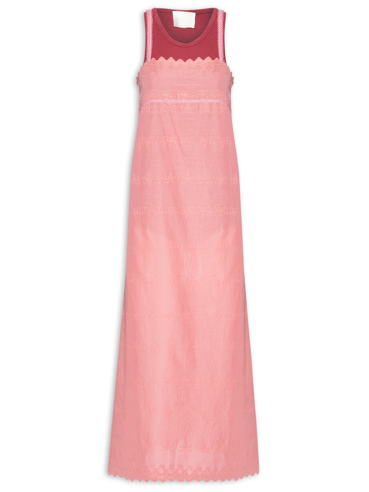 Vestido De Alça Cotton Biju - Vermelho