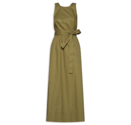 Vestido De Algodão Frente Única - Verde