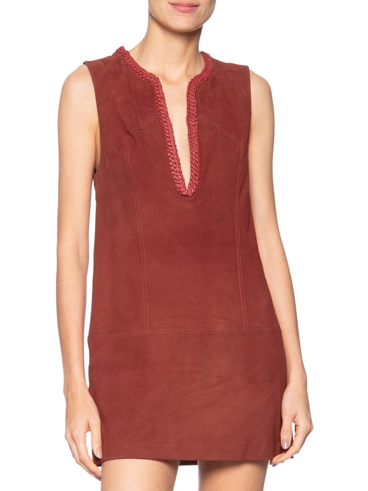 Vestido De Chamois Bordado Gota Vermelho Animale