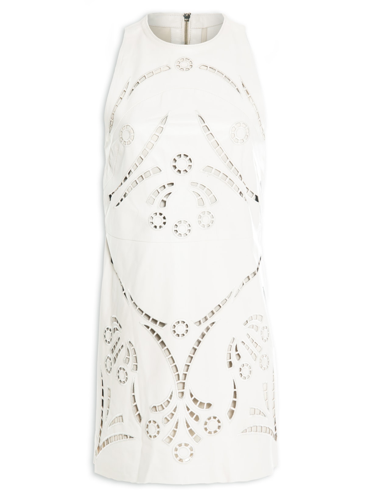 Vestido De Couro Mini Richelieu - Off White