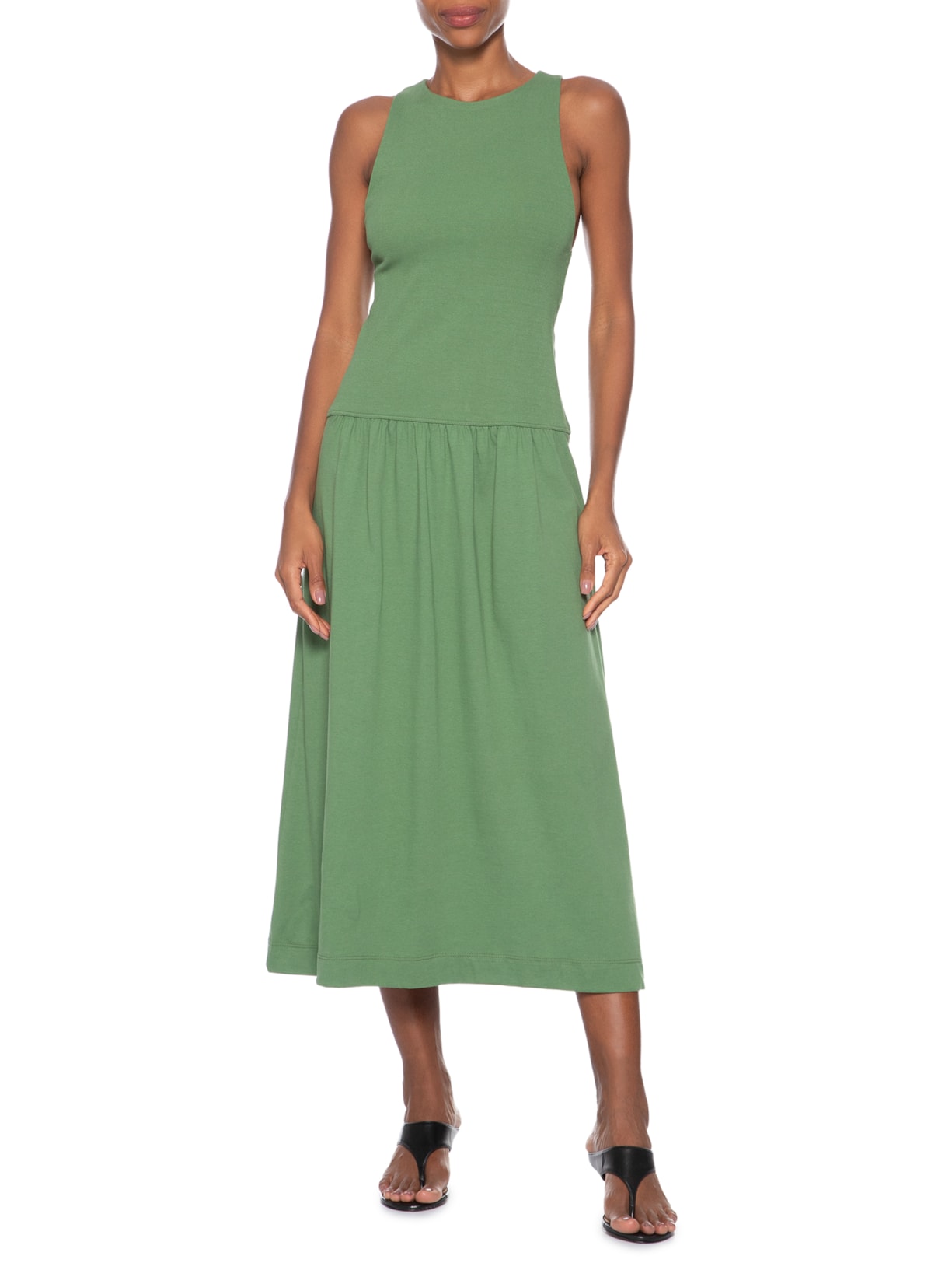 Vestido De Malha Verde Cintura Baixa Verde Animale