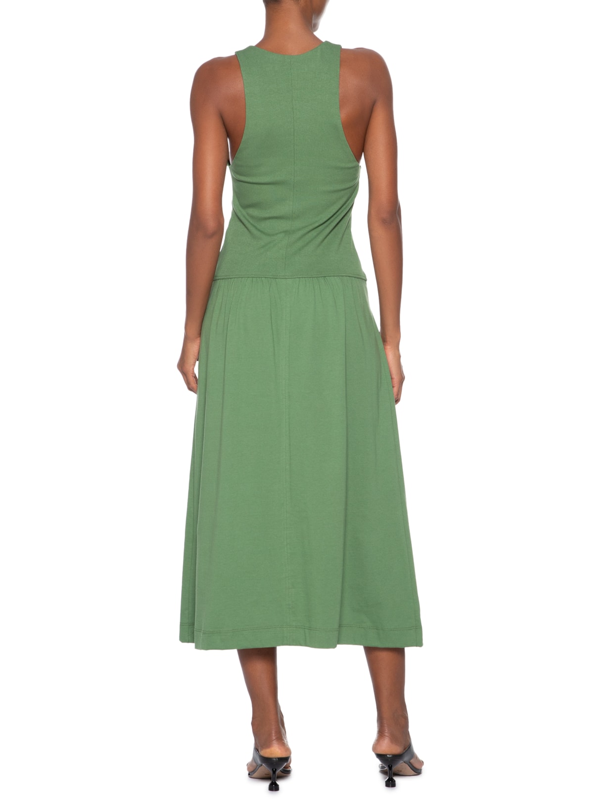 Vestido De Malha Verde Cintura Baixa Verde Animale