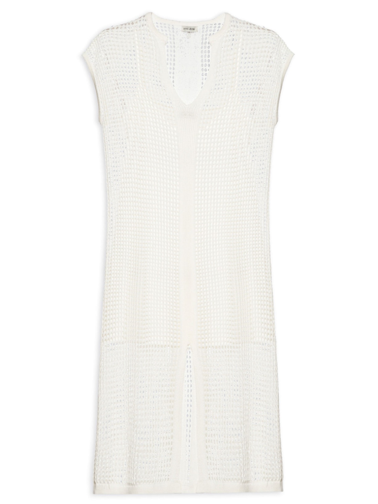 Vestido De Tricot Com Ponto Aberto - Branco