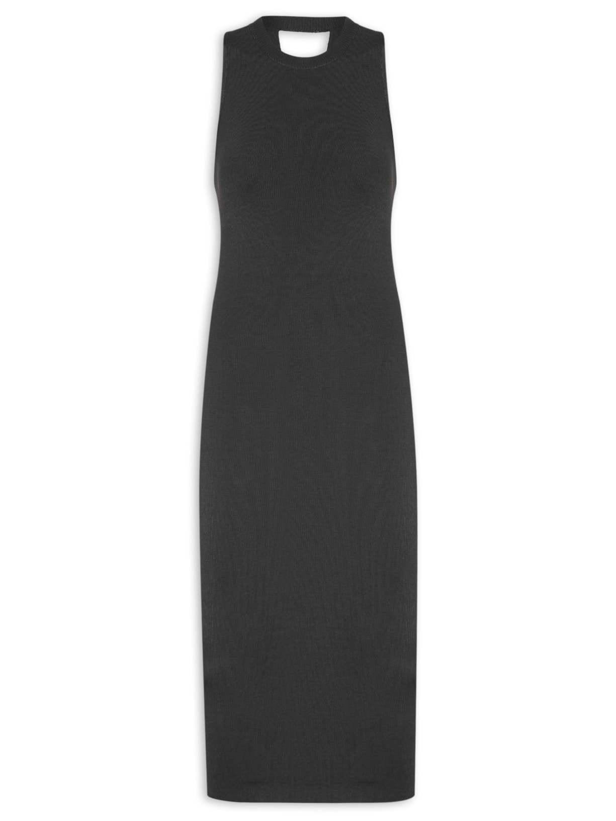 Vestido De Tricot Com Recortes - Preto