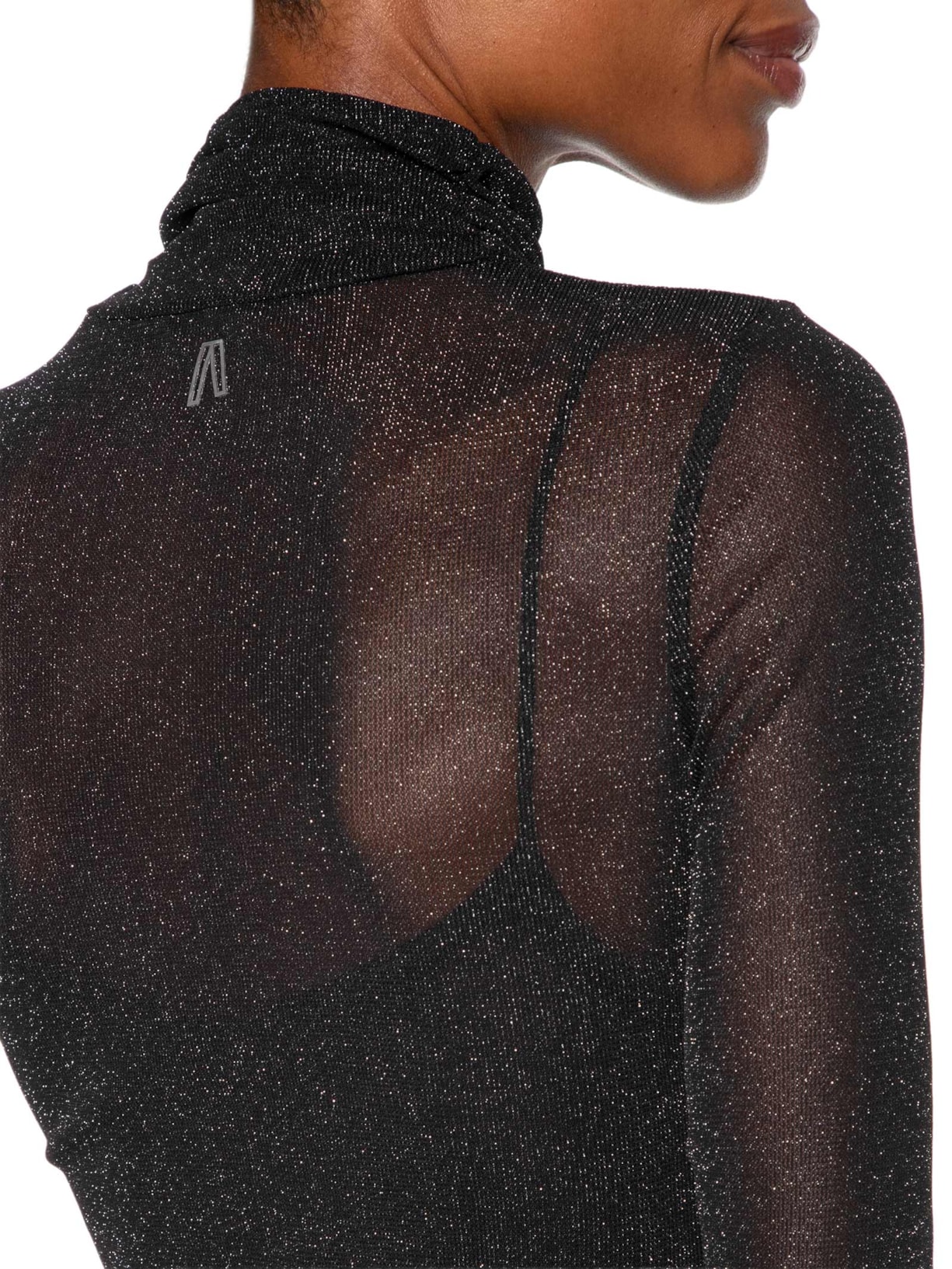 Vestido De Tule Com Glitter Midi Preto Animale Jeans