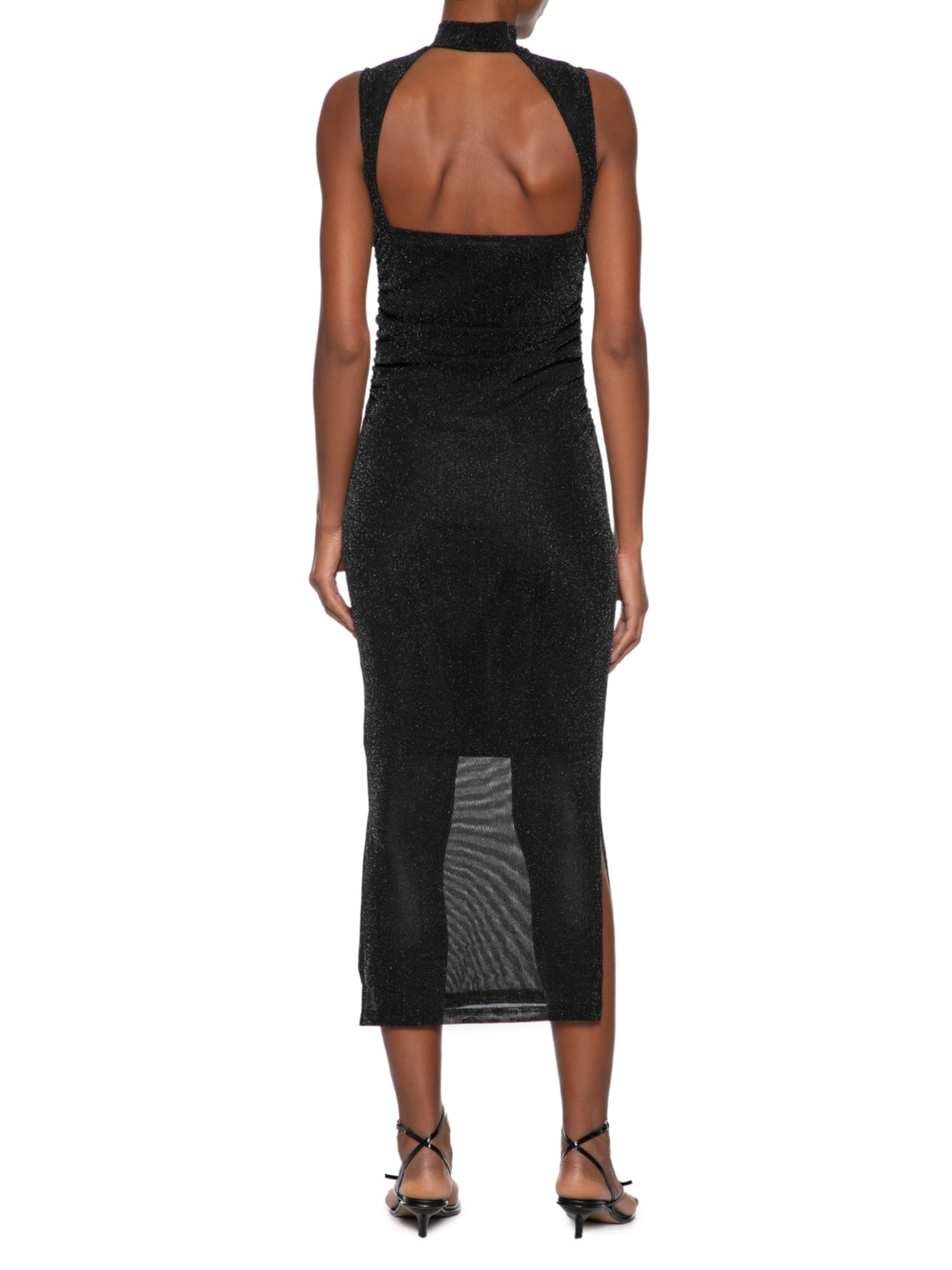 Vestido de Tule Midi com Brilho Preto Animale Jeans