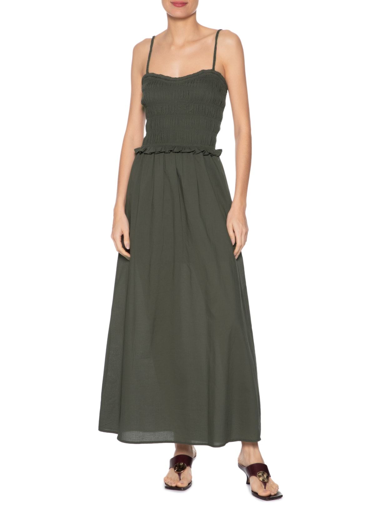 Vestido De Voil Com Enchimento No Decote Verde Animale Jeans