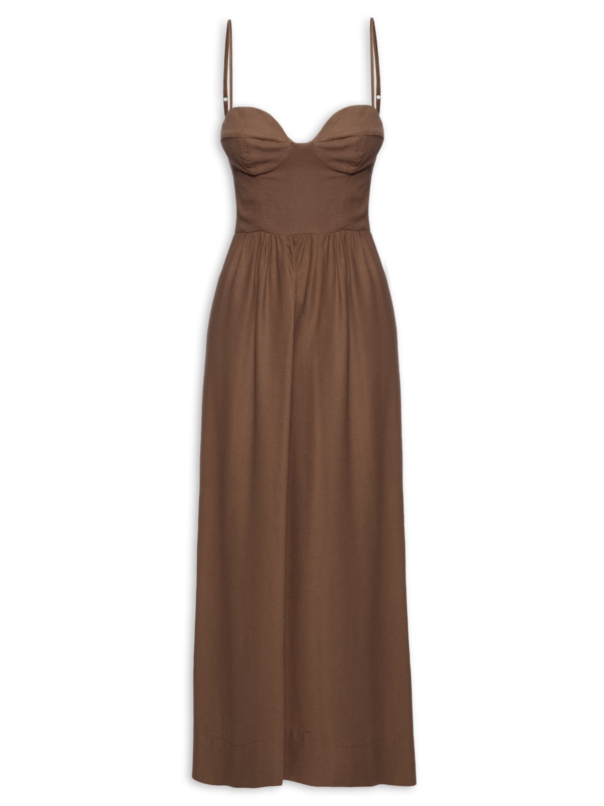 Vestido Decote Alcinhas - Marrom