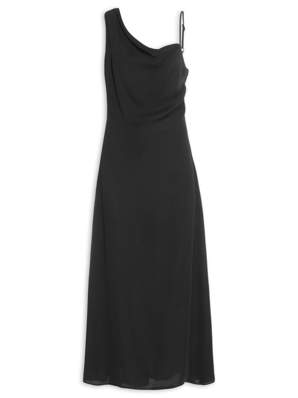 Vestido Decote Assimétrico - Preto