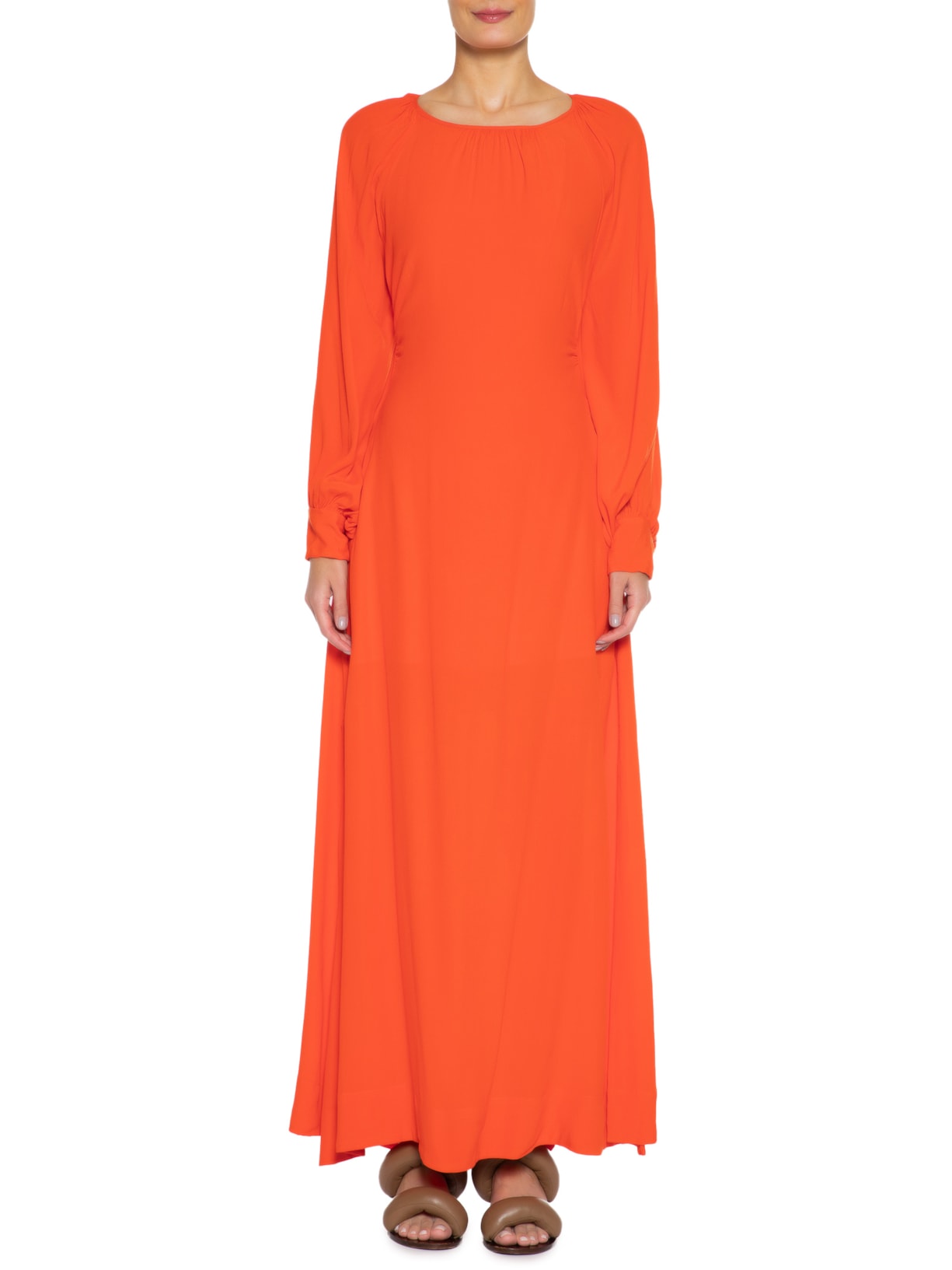 Vestido Decote Costas Laranja Farm