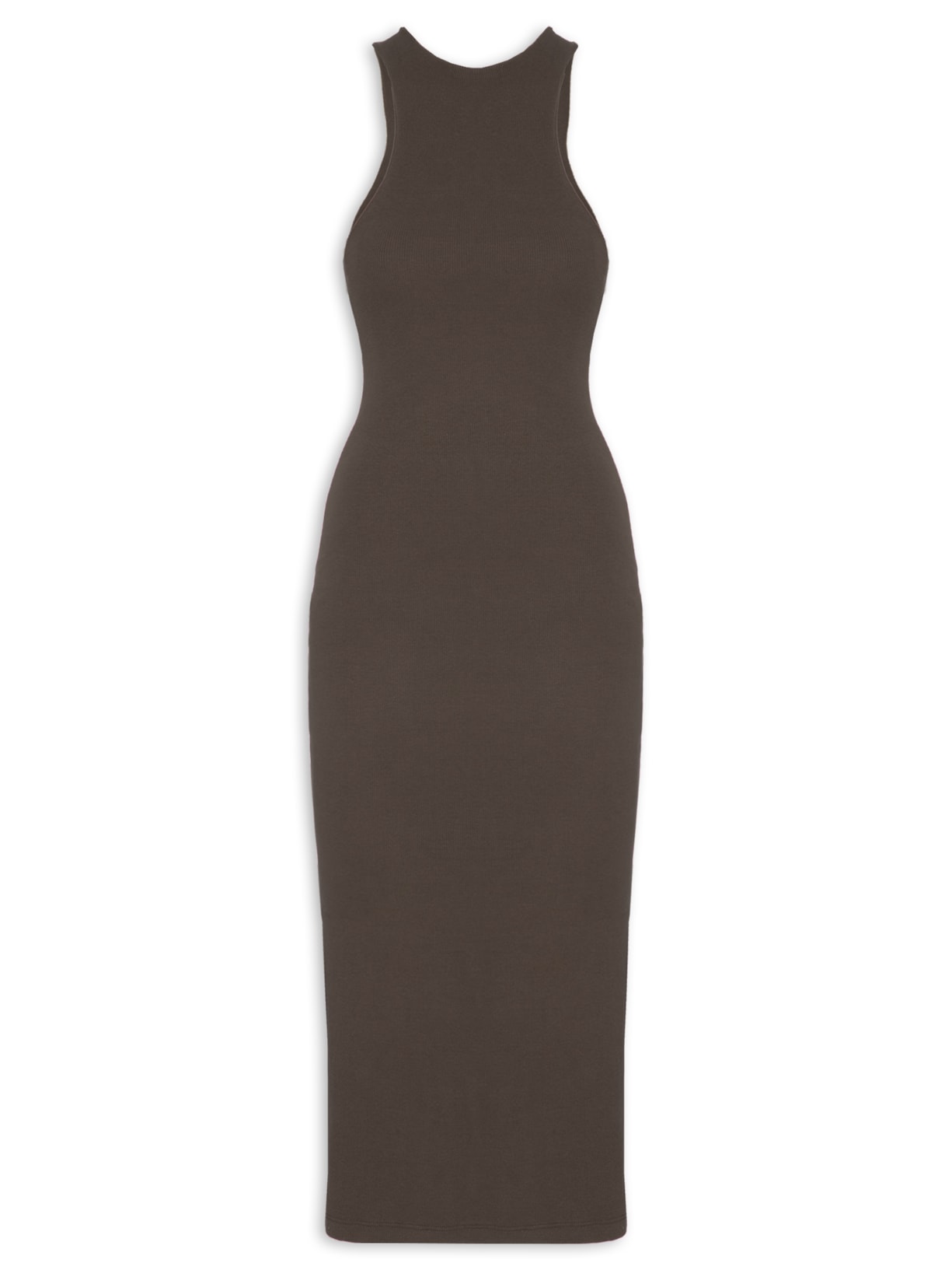 Vestido Decote Costas - Marrom