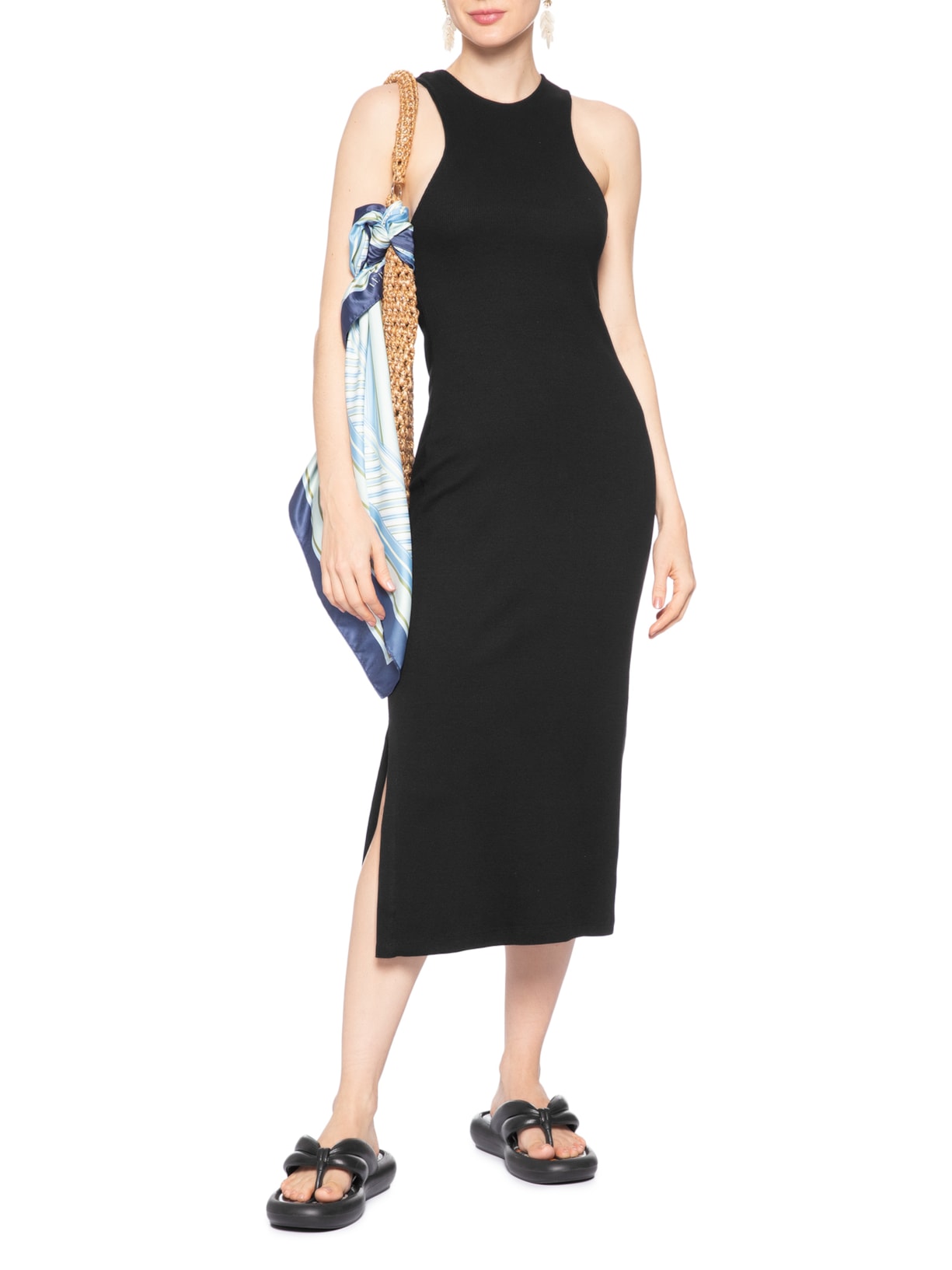 Vestido Decote Costas Preto Farm