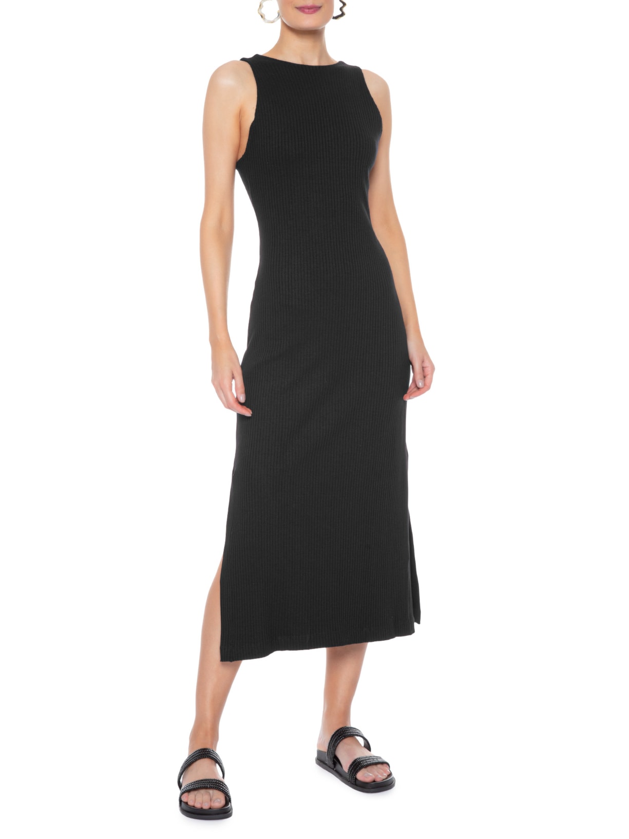 Vestido Decote Costas Ribana Preto Farm