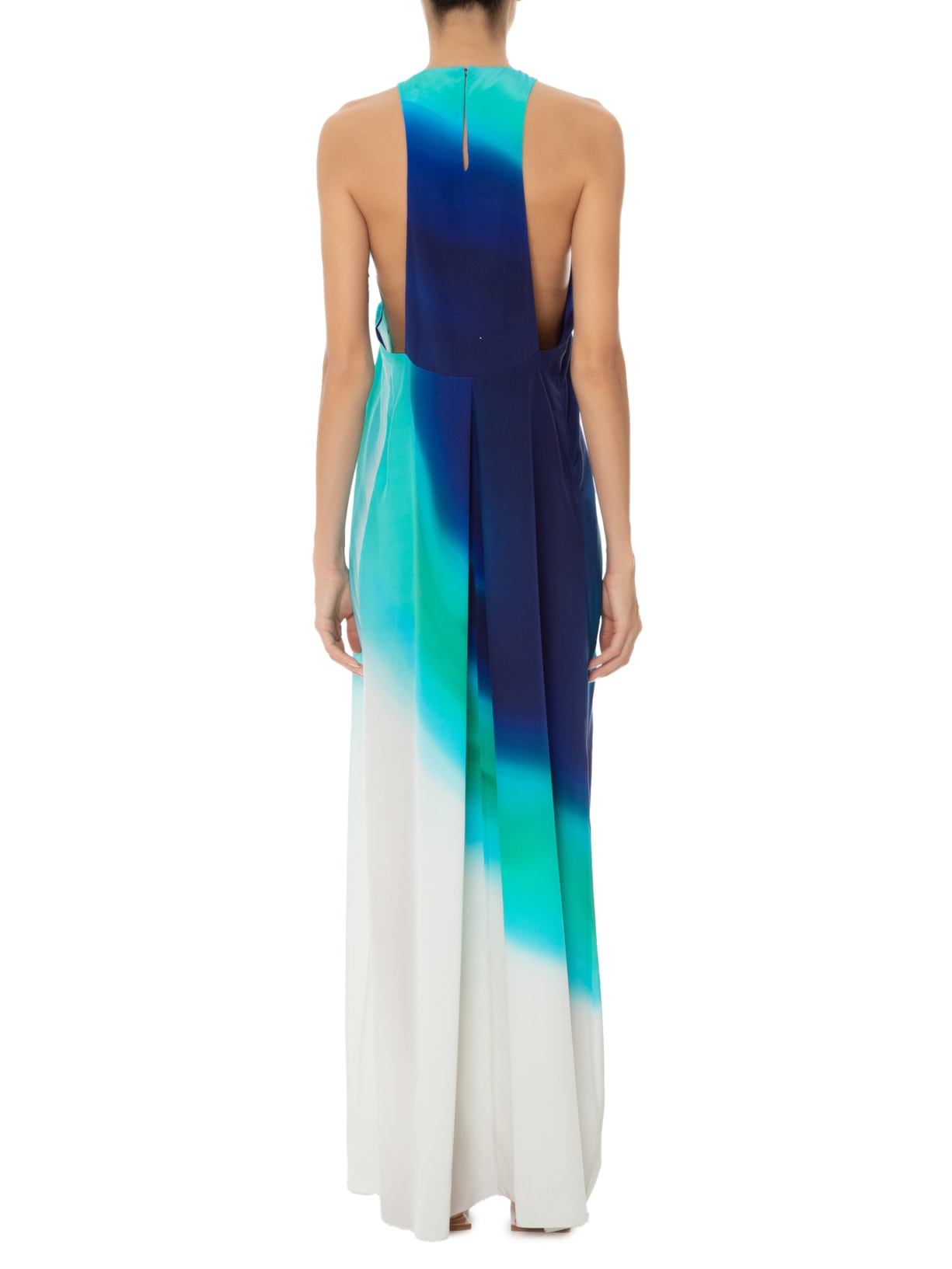 Vestido Decote Costas Seda Azul Lenny Niemeyer