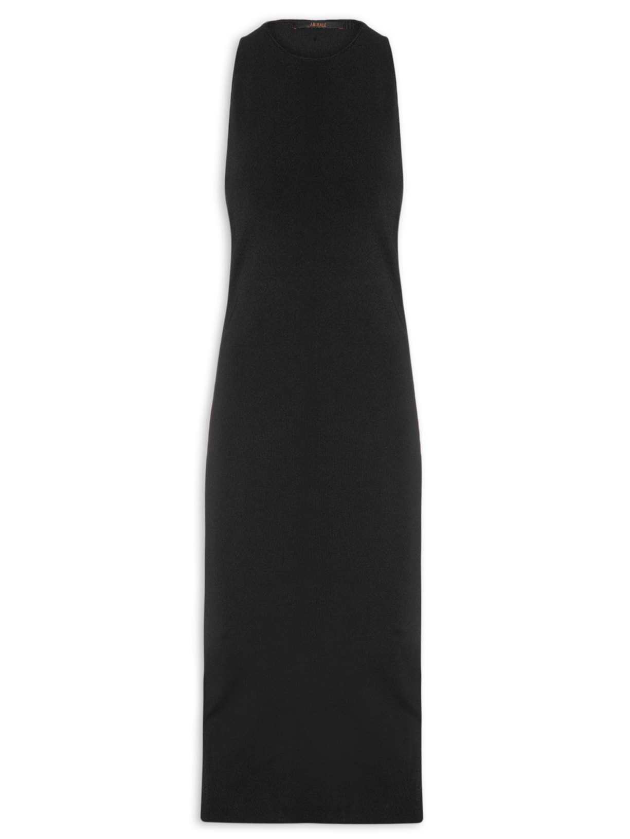 Vestido Decote Costas Tricot - Preto