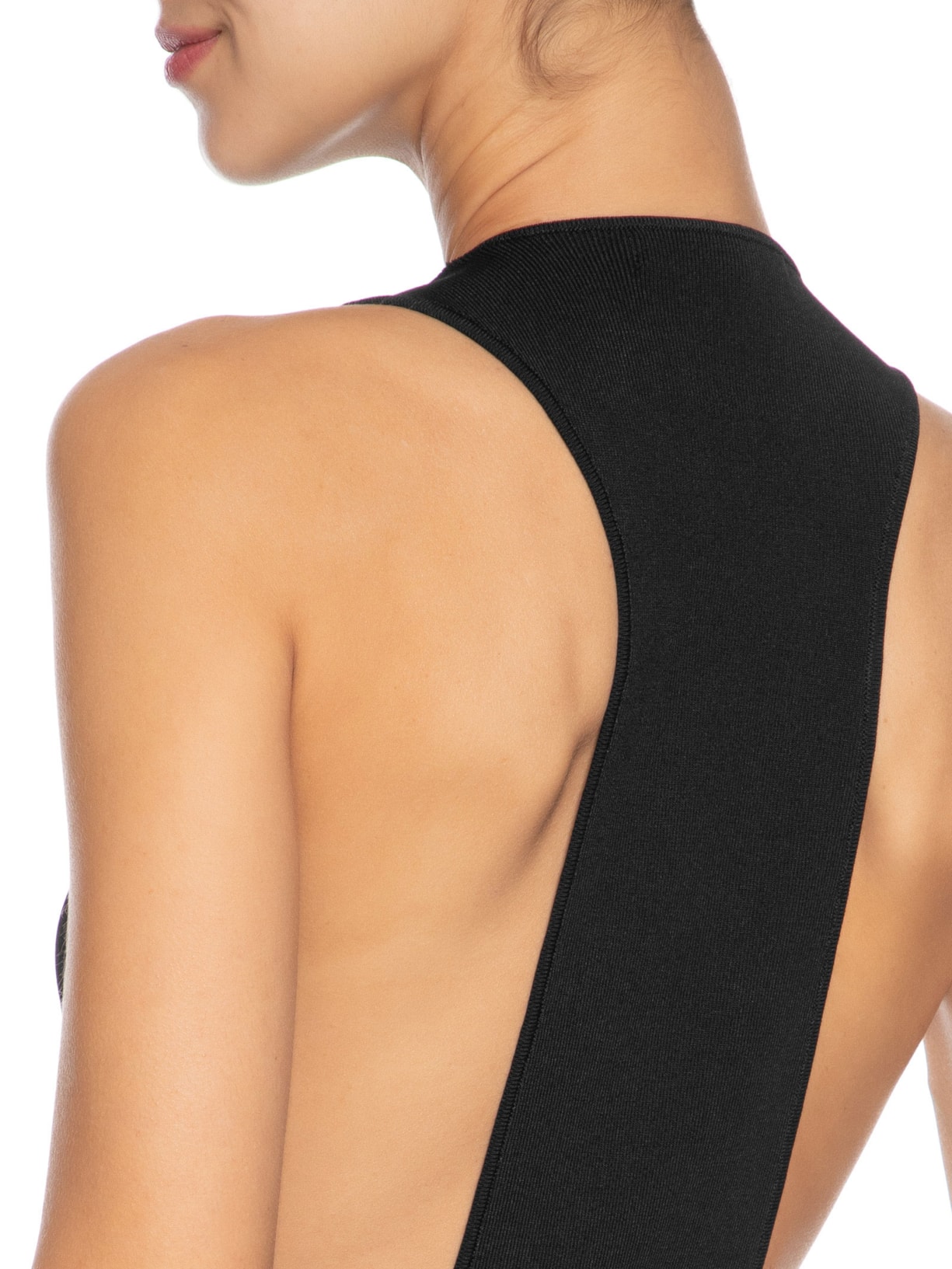 Vestido Decote Costas Tricot Preto Animale