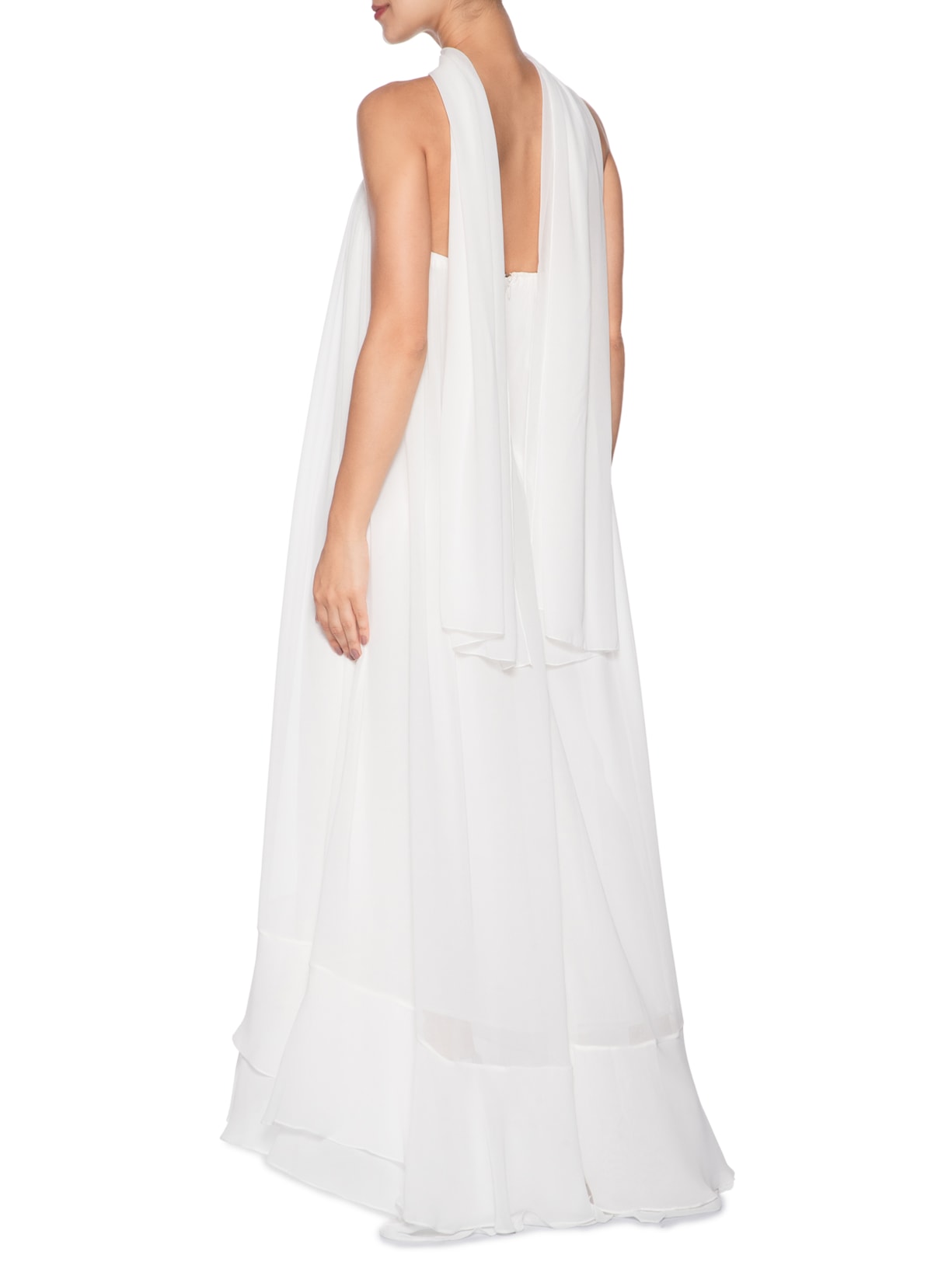 Vestido Decote Faixa Chiffon Branco Dress To