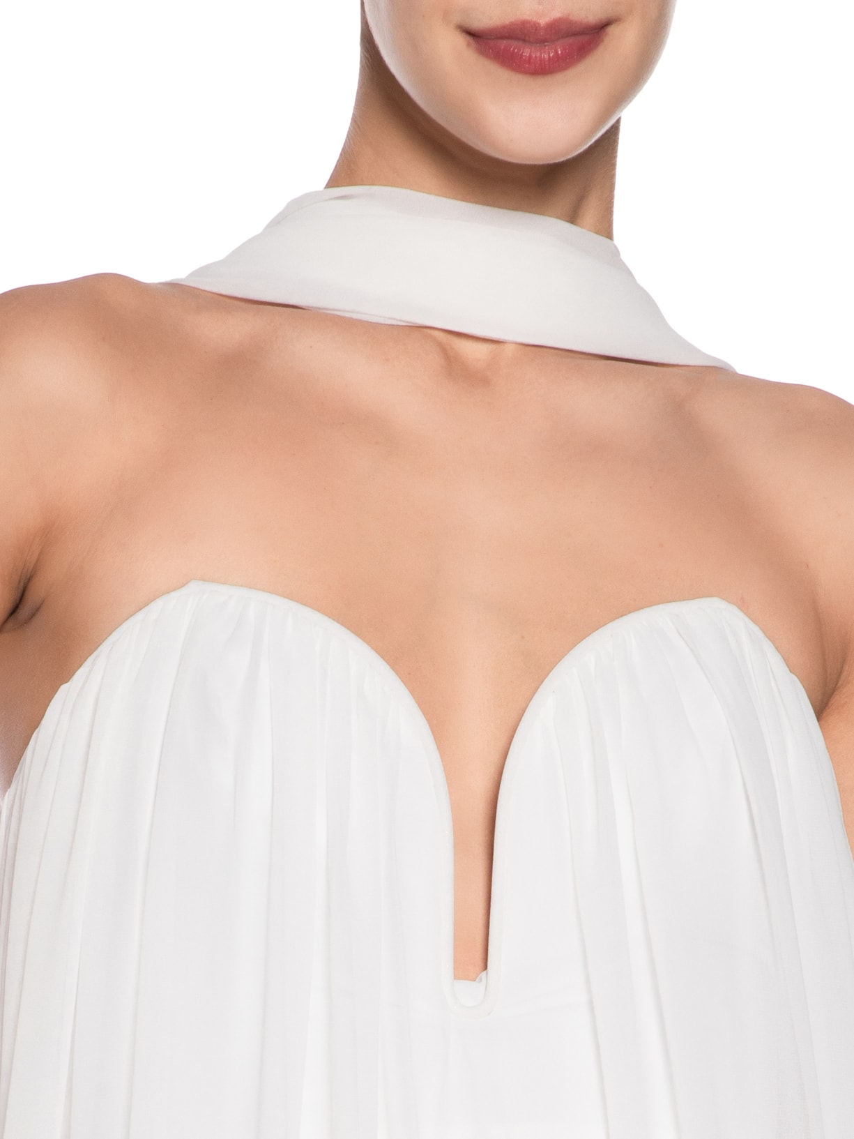 Vestido Decote Faixa Chiffon Branco Dress To