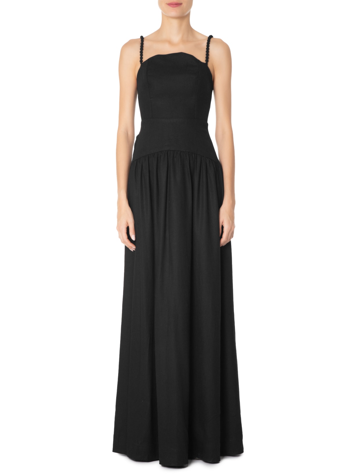 Vestido Decote Irregular Preto Farm
