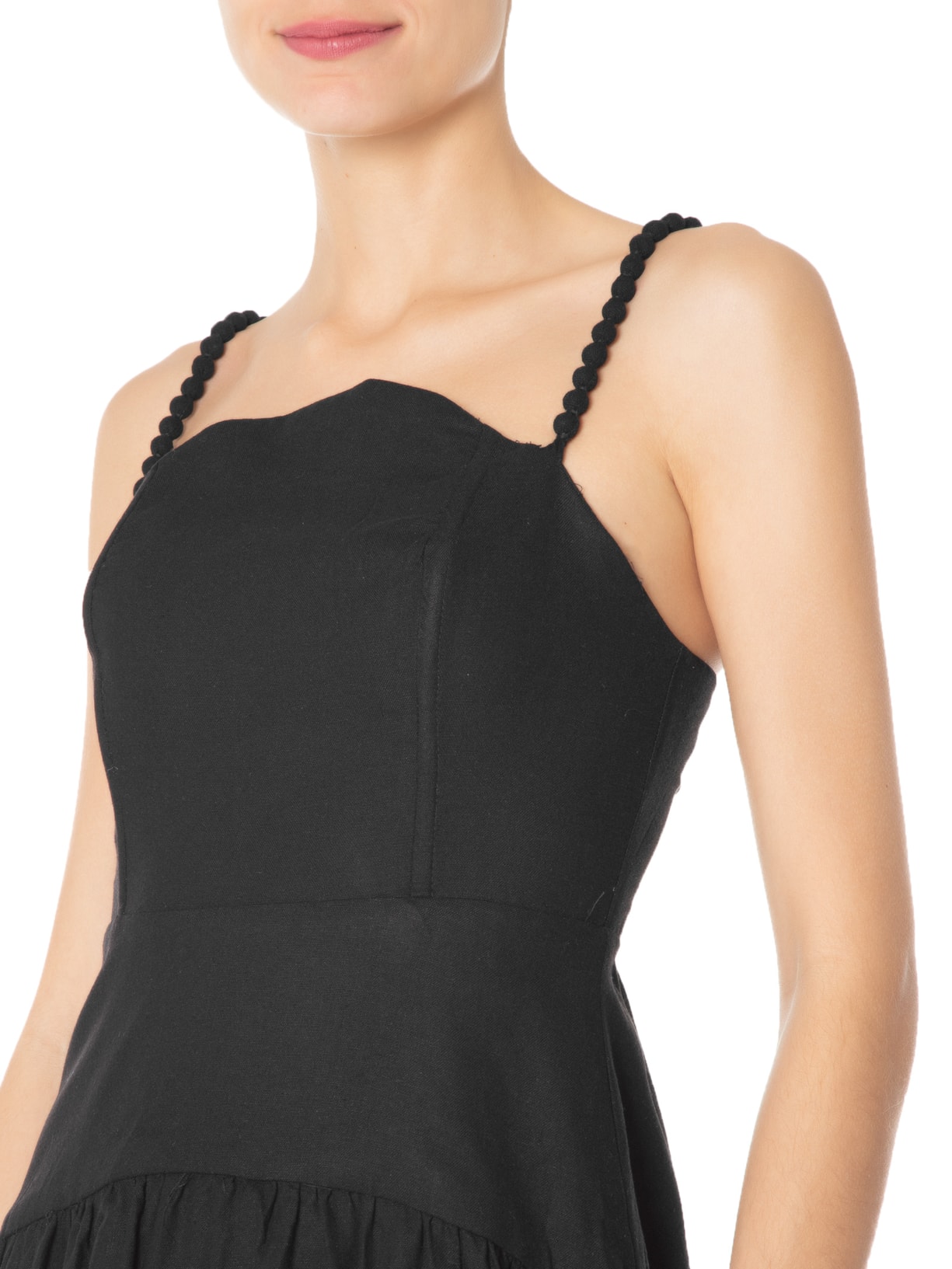 Vestido Decote Irregular Preto Farm