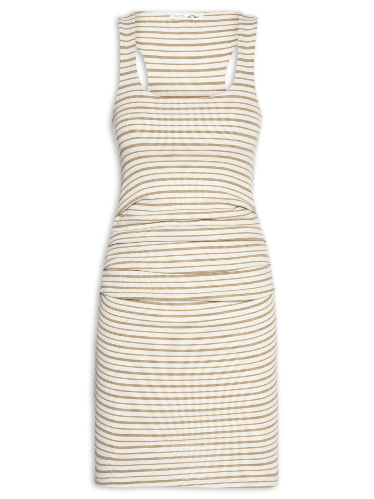 Vestido Decote Quadrado Fio Tinto – Bege Animale Jeans