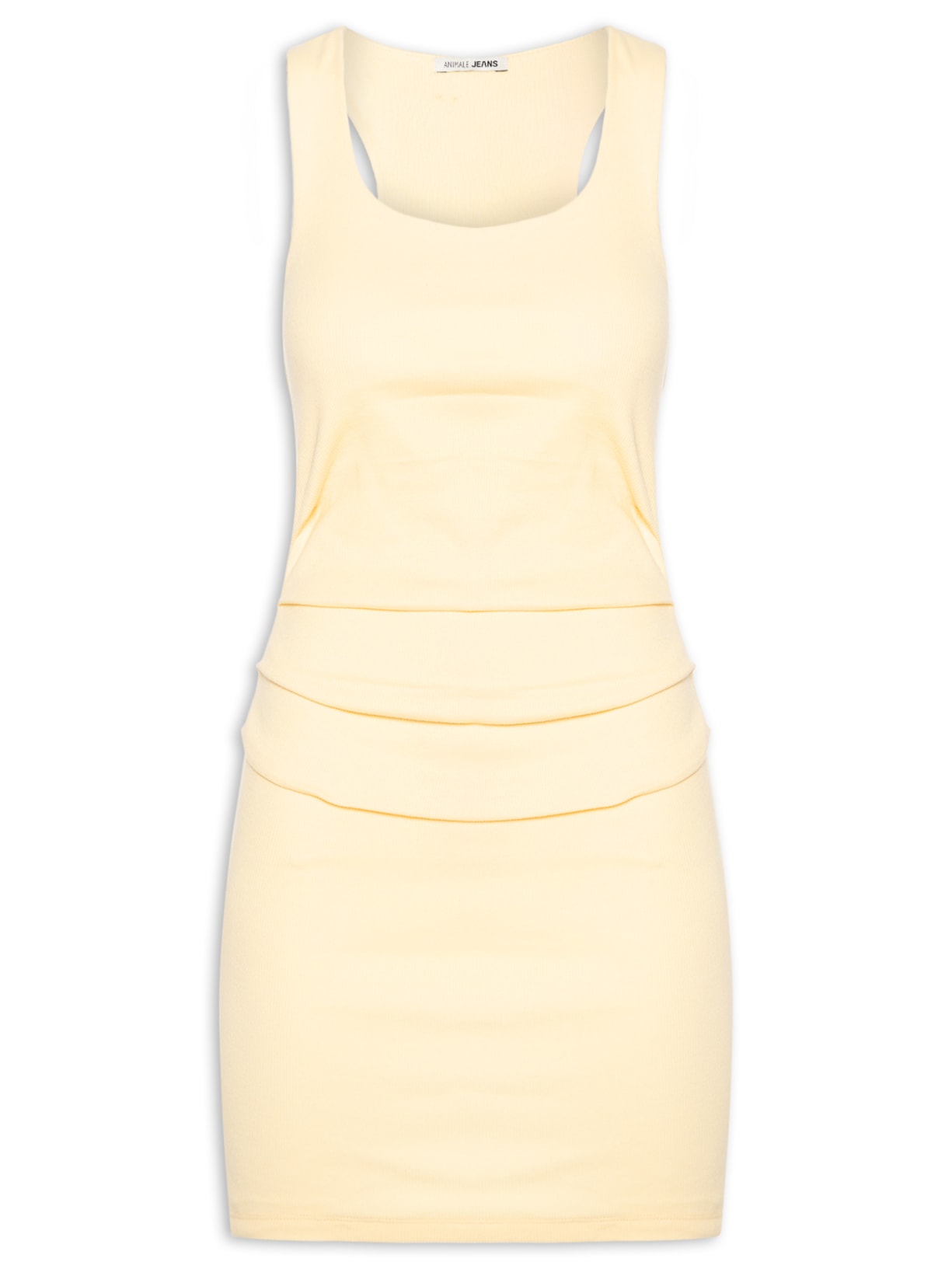 Vestido Decote Quadrado Sólido Amarelo Animale Jeans