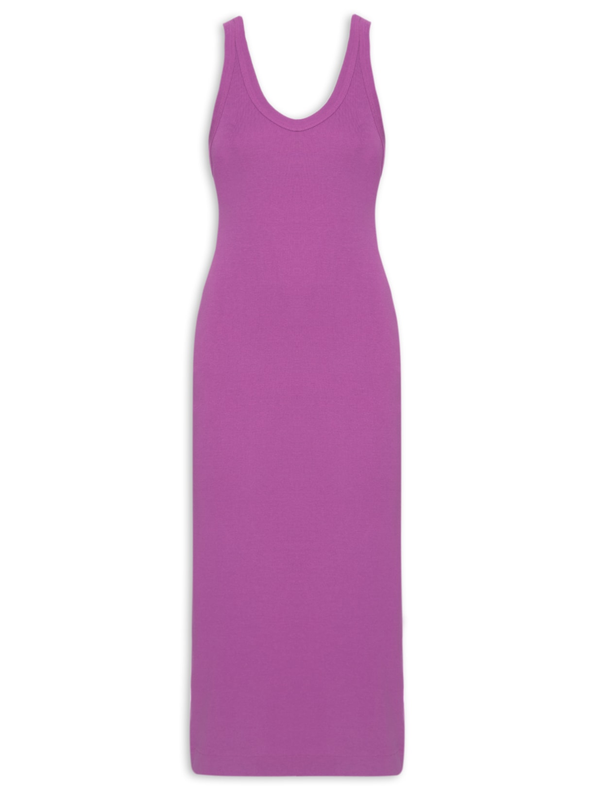 Vestido Decote Regata Rib - Roxo