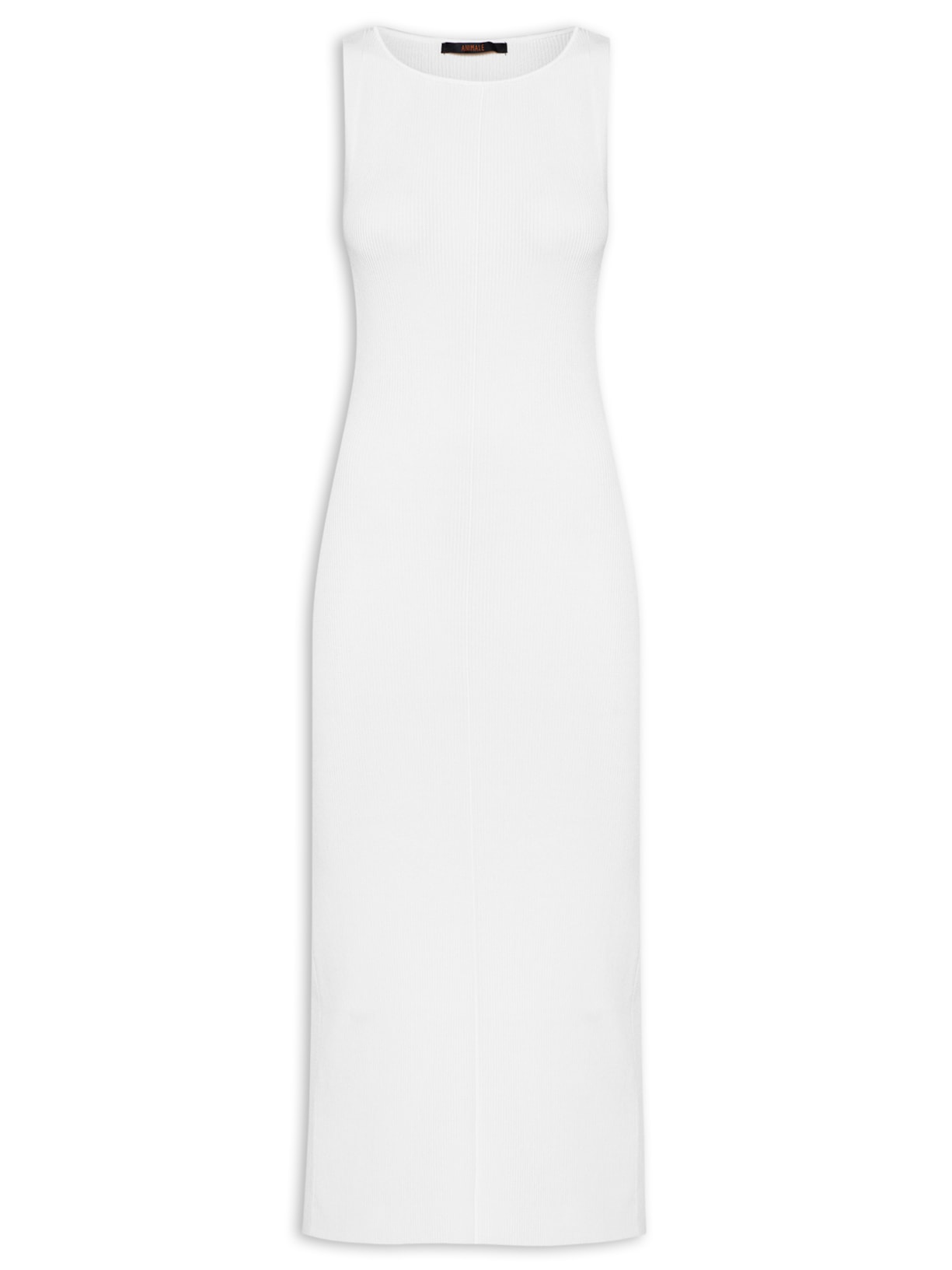 Vestido Decote Reto Tricot - Branco