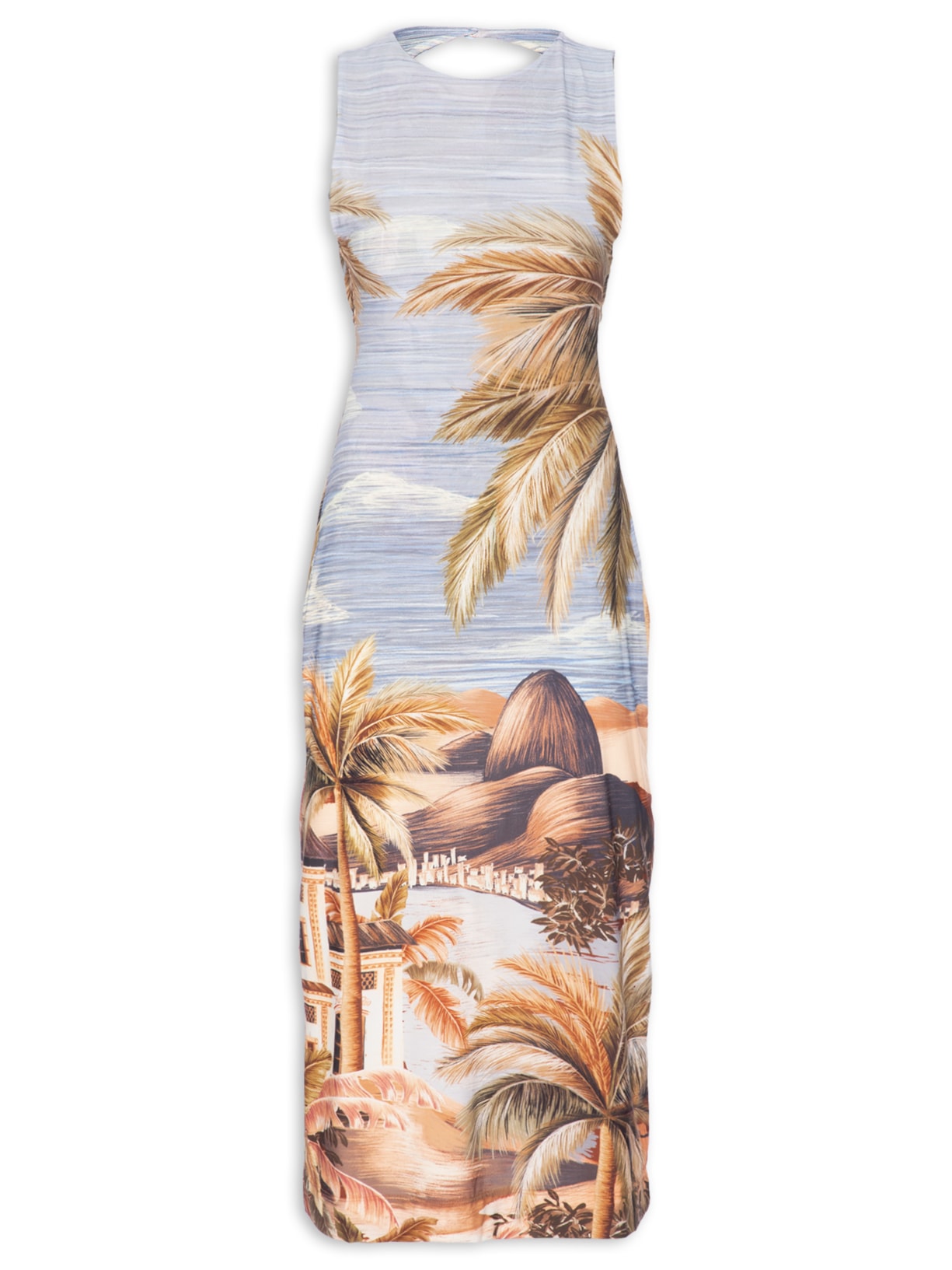Vestido Decote Rio Paraíso Azul Farm