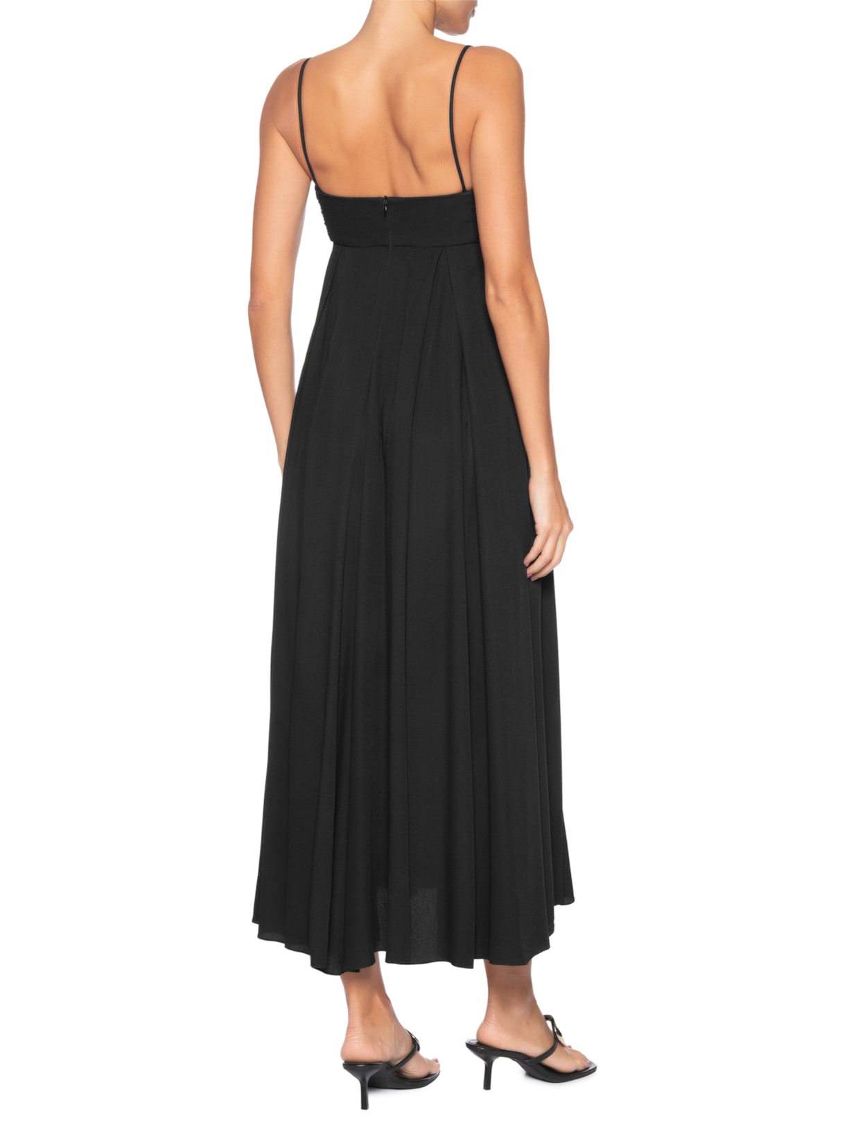 Vestido Decote Torcido Nesgas Preto Andrea Marques