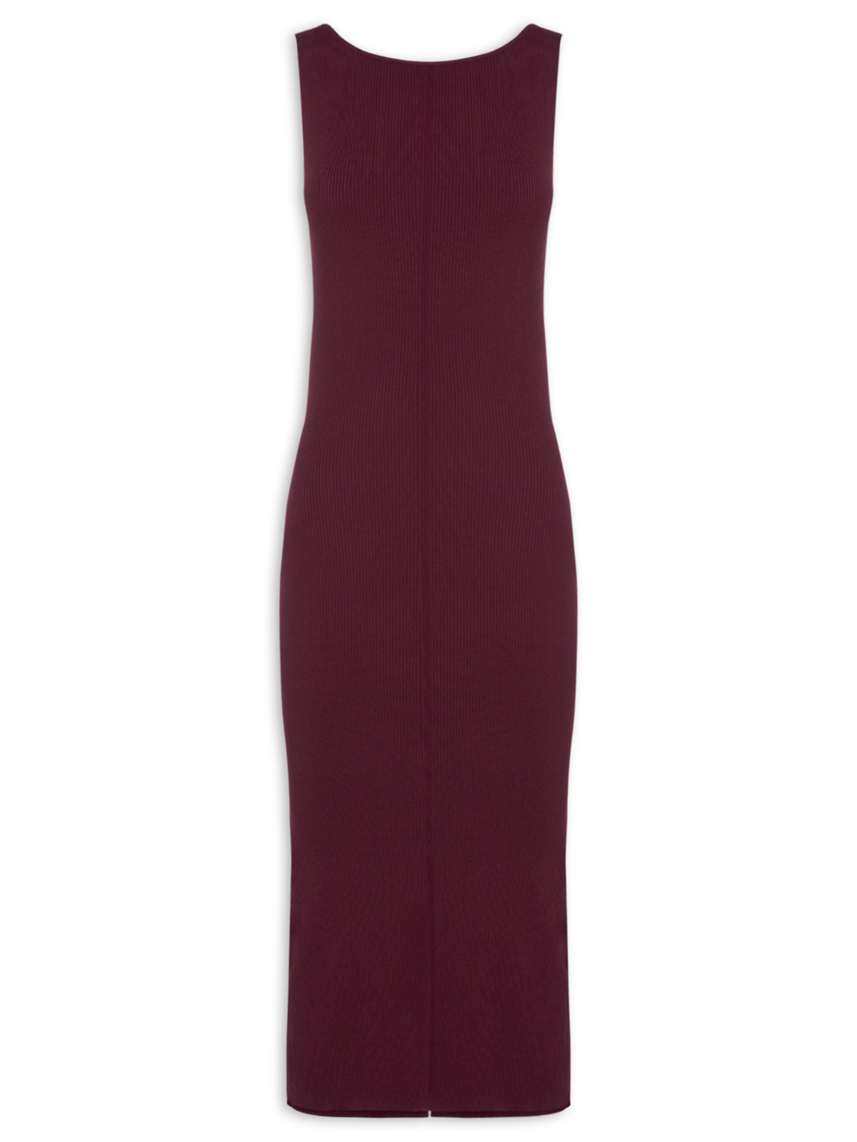 Vestido Decote Tricot Bordo - Vinho
