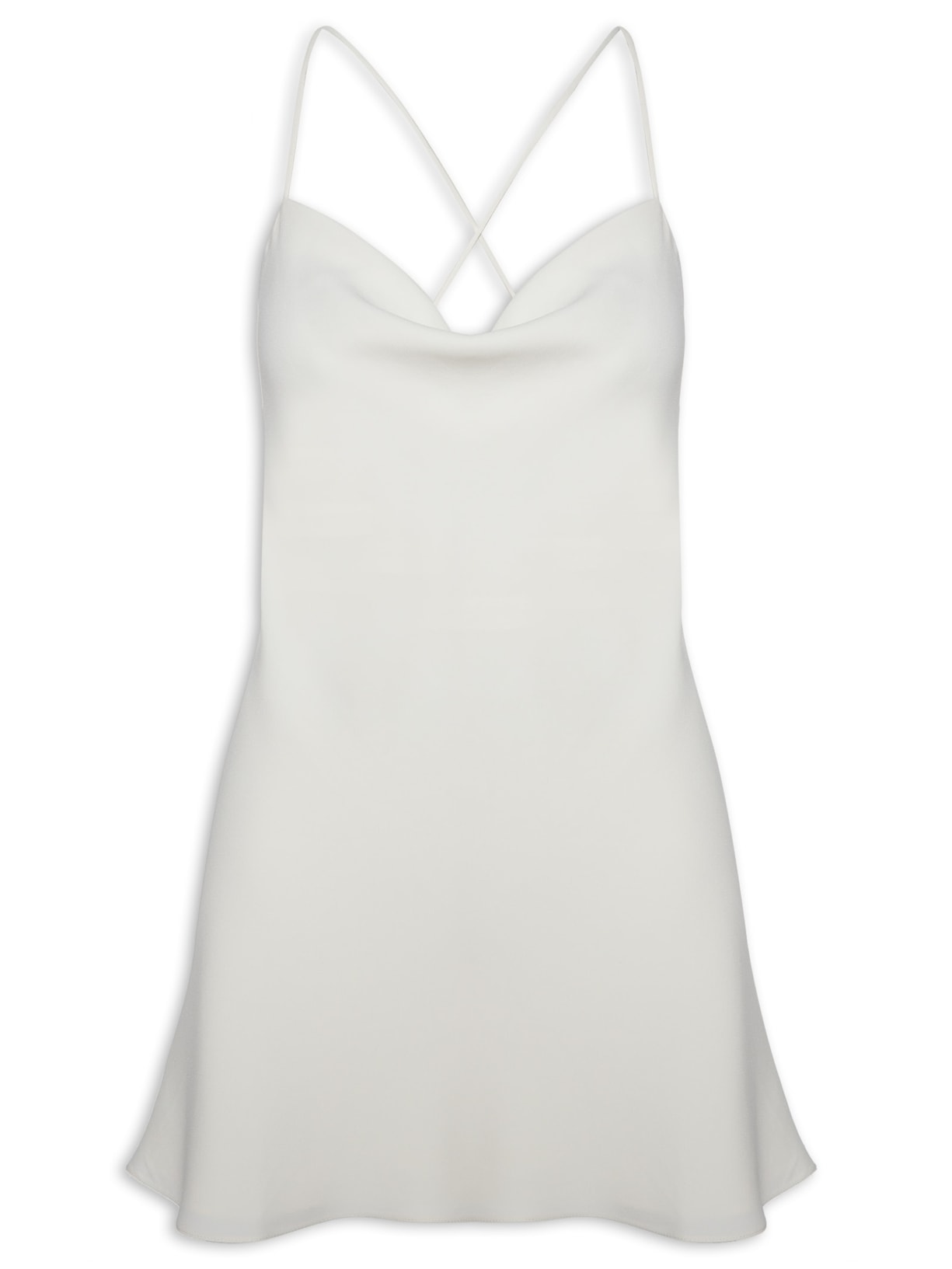 Vestido Degagê De Crepe - Off White