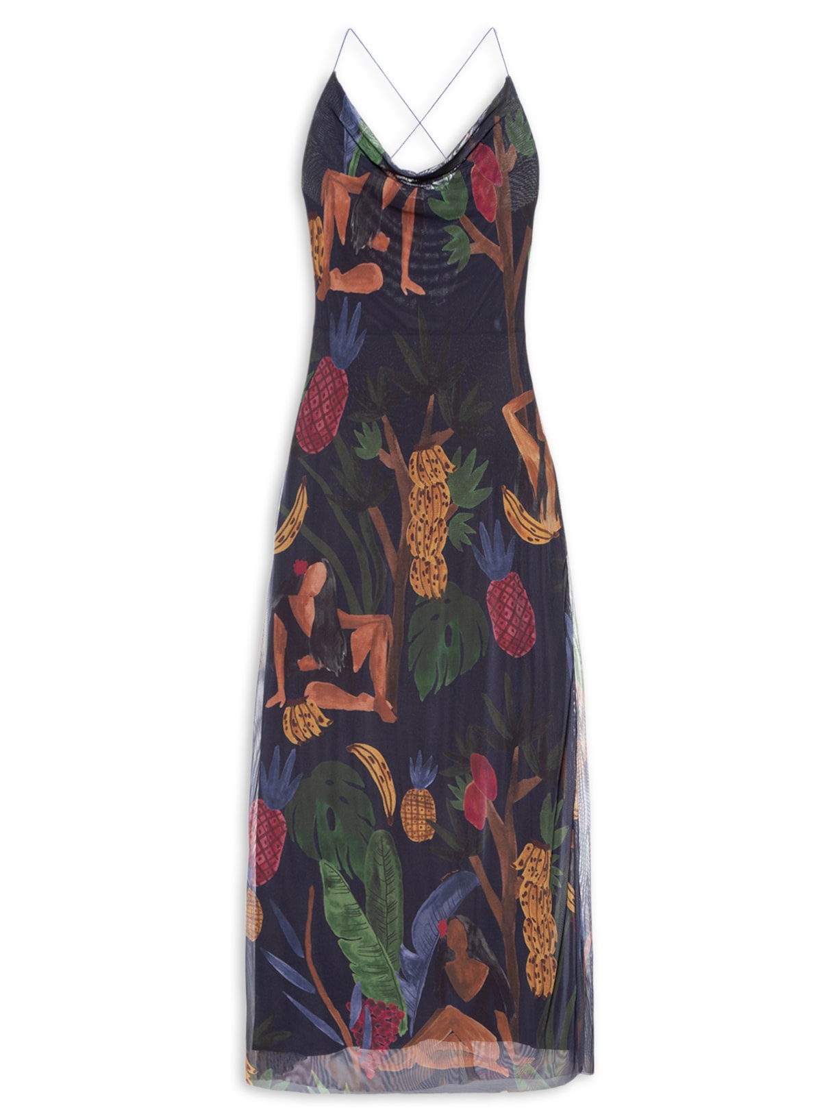 Vestido Degagê Tule Encanto Solar - Azul