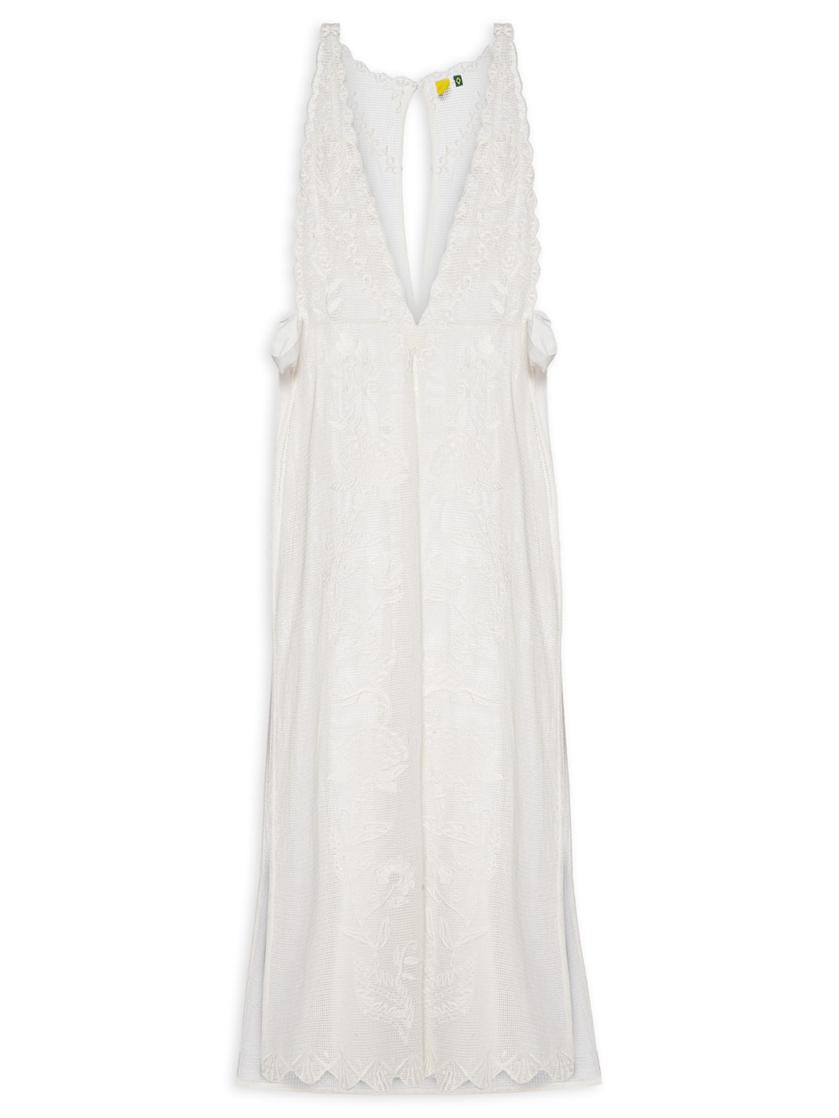 Vestido Delicadeza de Banana Bordado - Branco