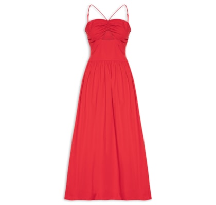 Vestido Detalhe Amarração - Vermelho