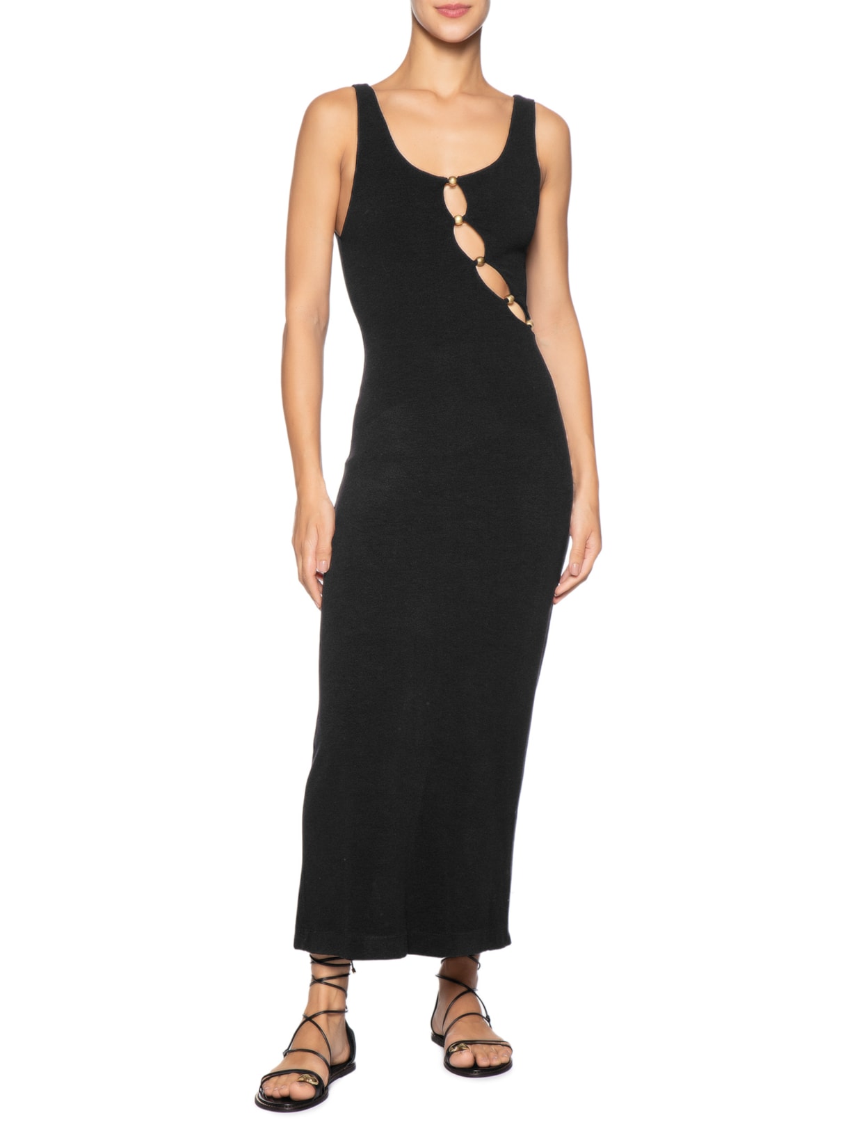 Vestido Detalhe Busto Preto Farm