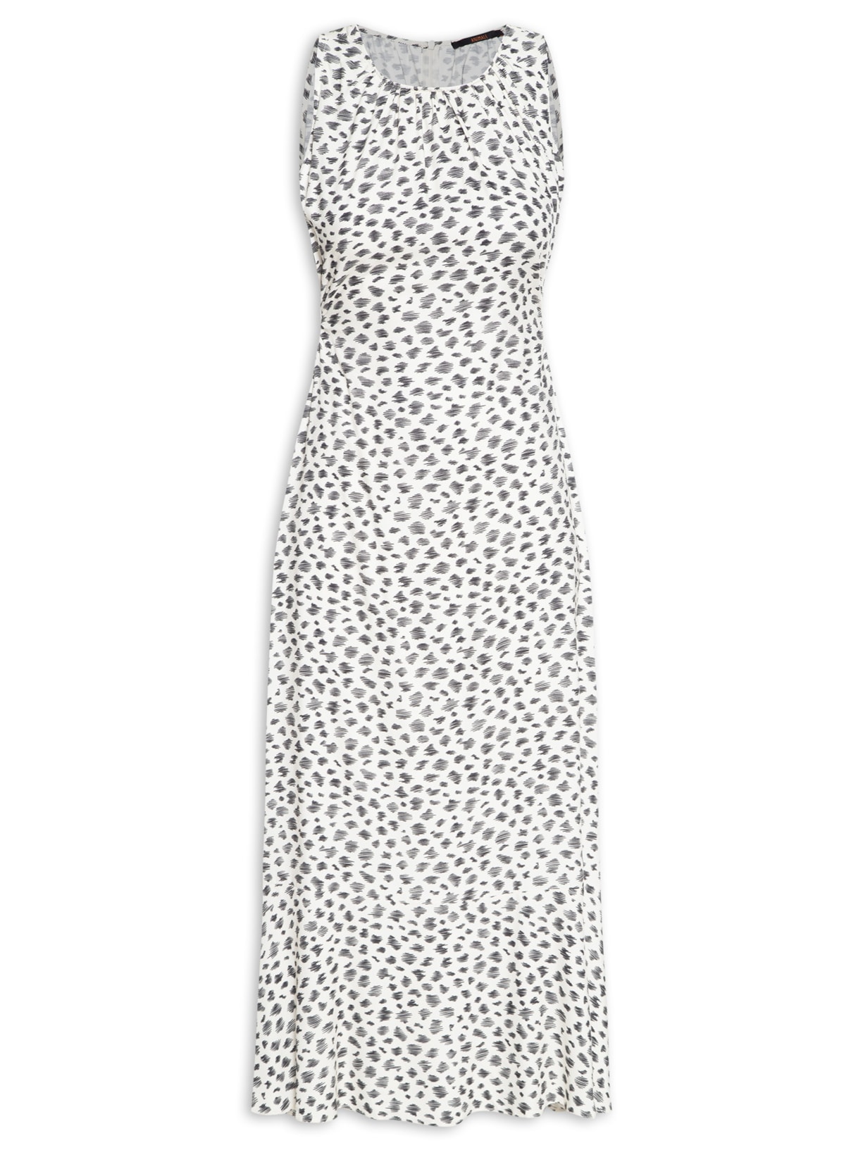 Vestido Detalhe Elástico Geo Esboço - Off White