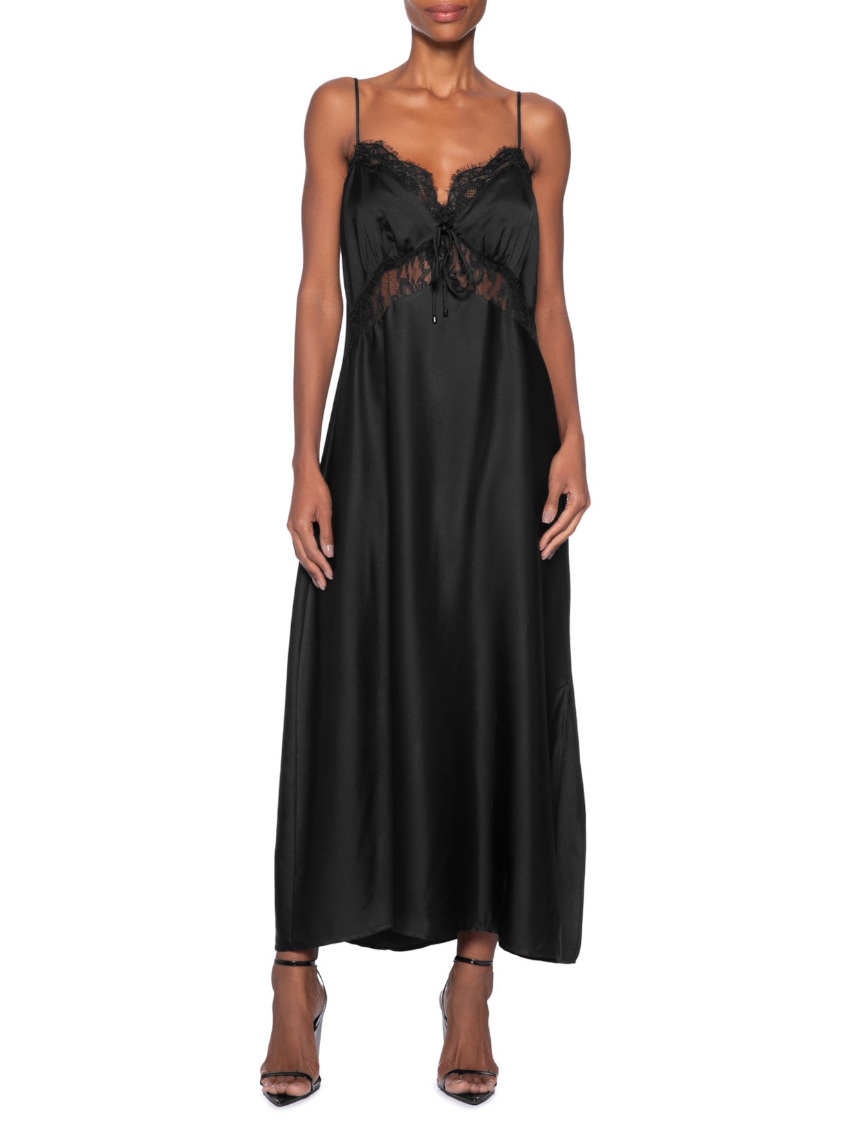 Vestido Detalhe Renda Preto Forum